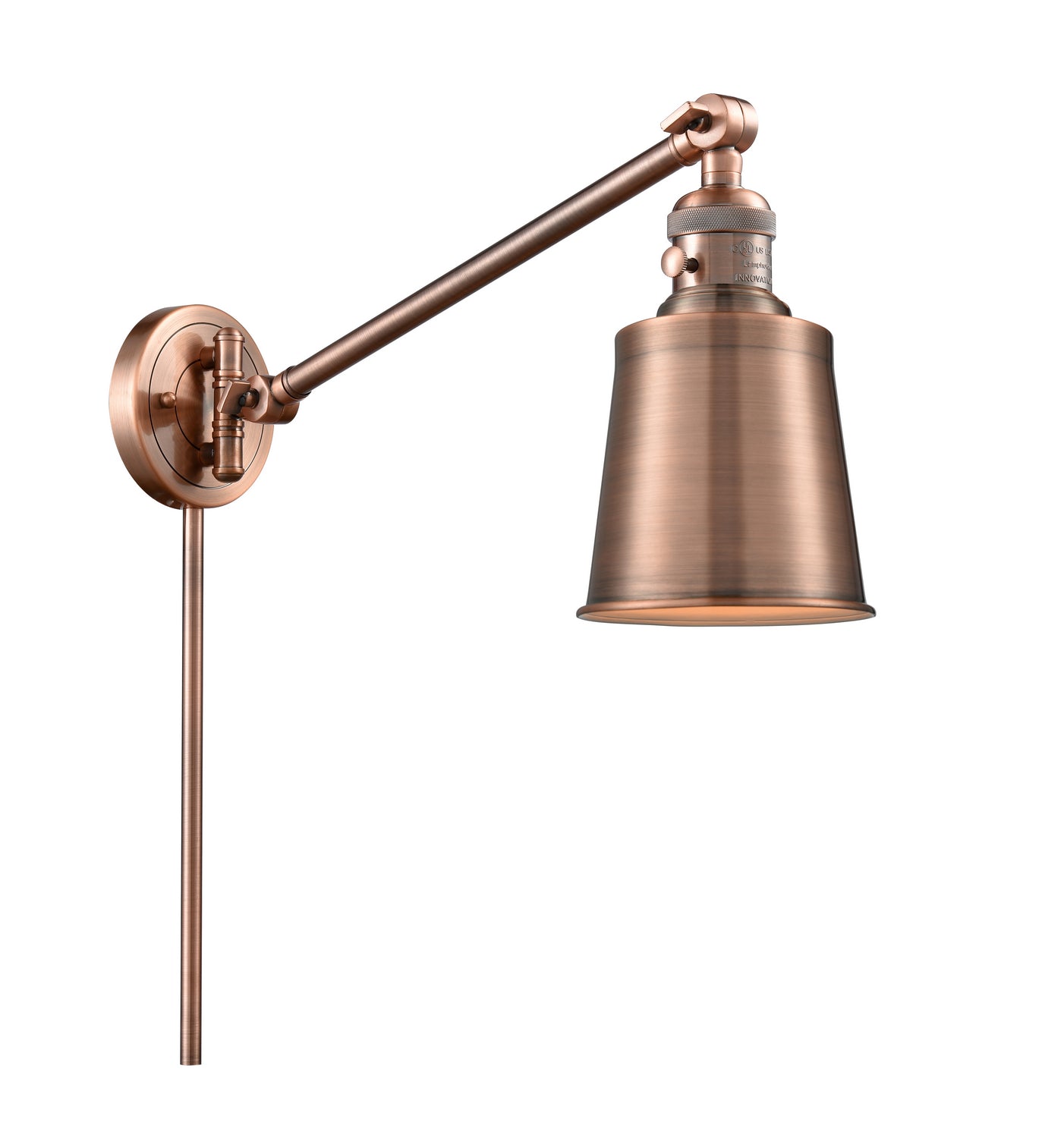 Innovations - 237-AC-M9-AC - One Light Swing Arm - Franklin Restoration - Antique Copper