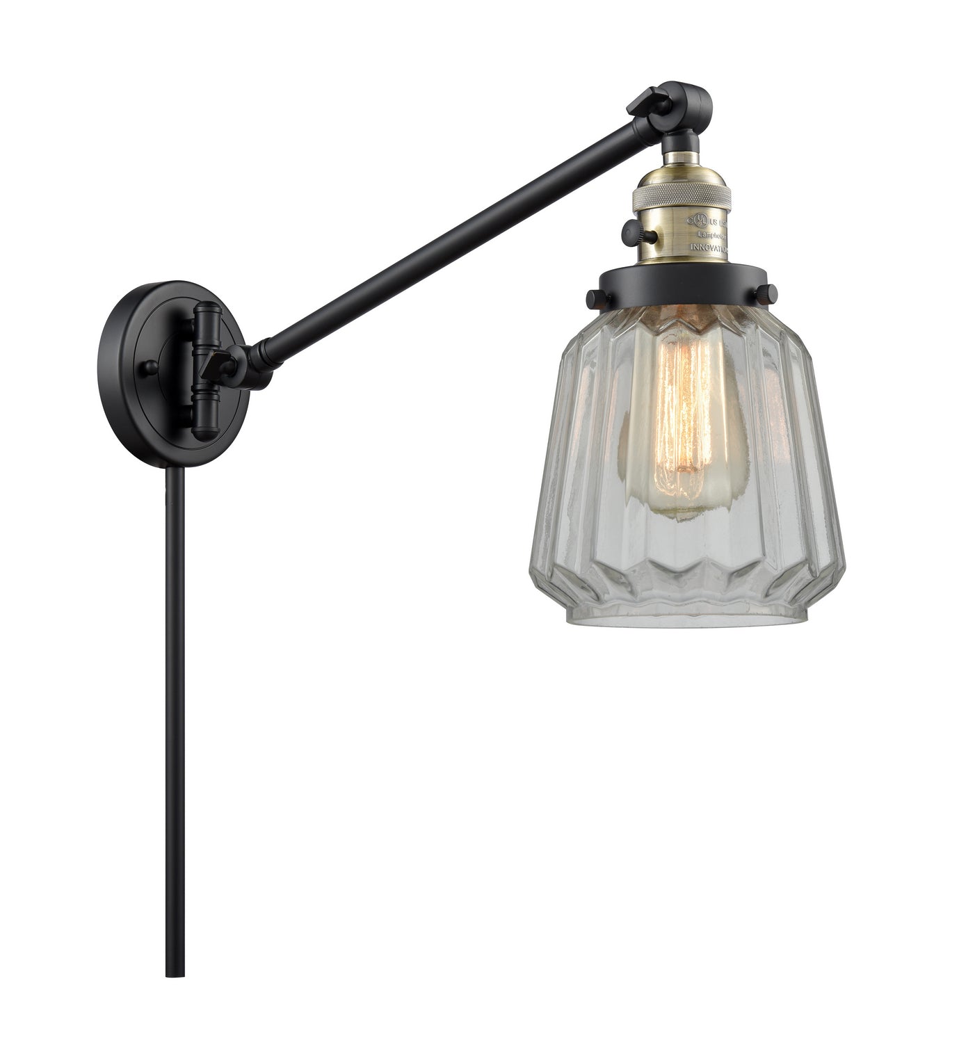 Innovations - 237-BAB-G142 - One Light Swing Arm - Franklin Restoration - Black Antique Brass