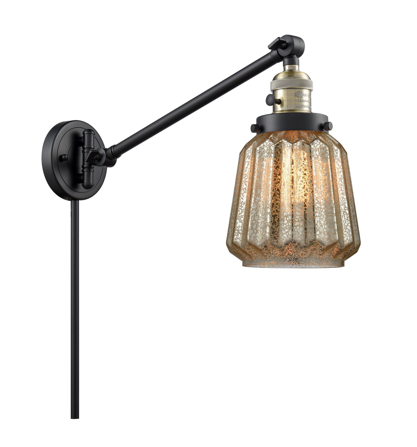 Innovations - 237-BAB-G146 - One Light Swing Arm - Franklin Restoration - Black Antique Brass