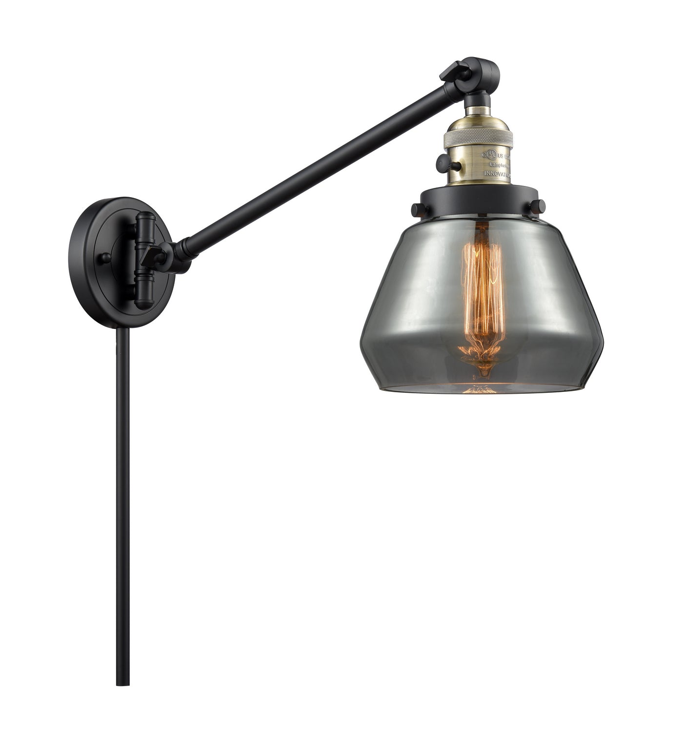 Innovations - 237-BAB-G173 - One Light Swing Arm - Franklin Restoration - Black Antique Brass