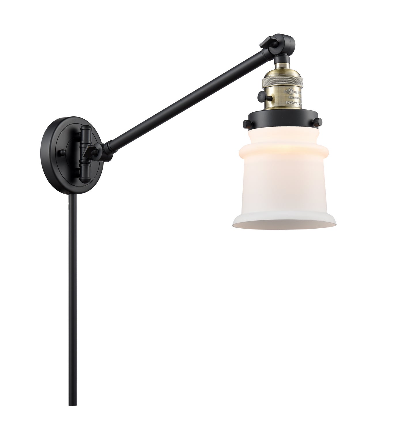 Innovations - 237-BAB-G181S - One Light Swing Arm - Franklin Restoration - Black Antique Brass