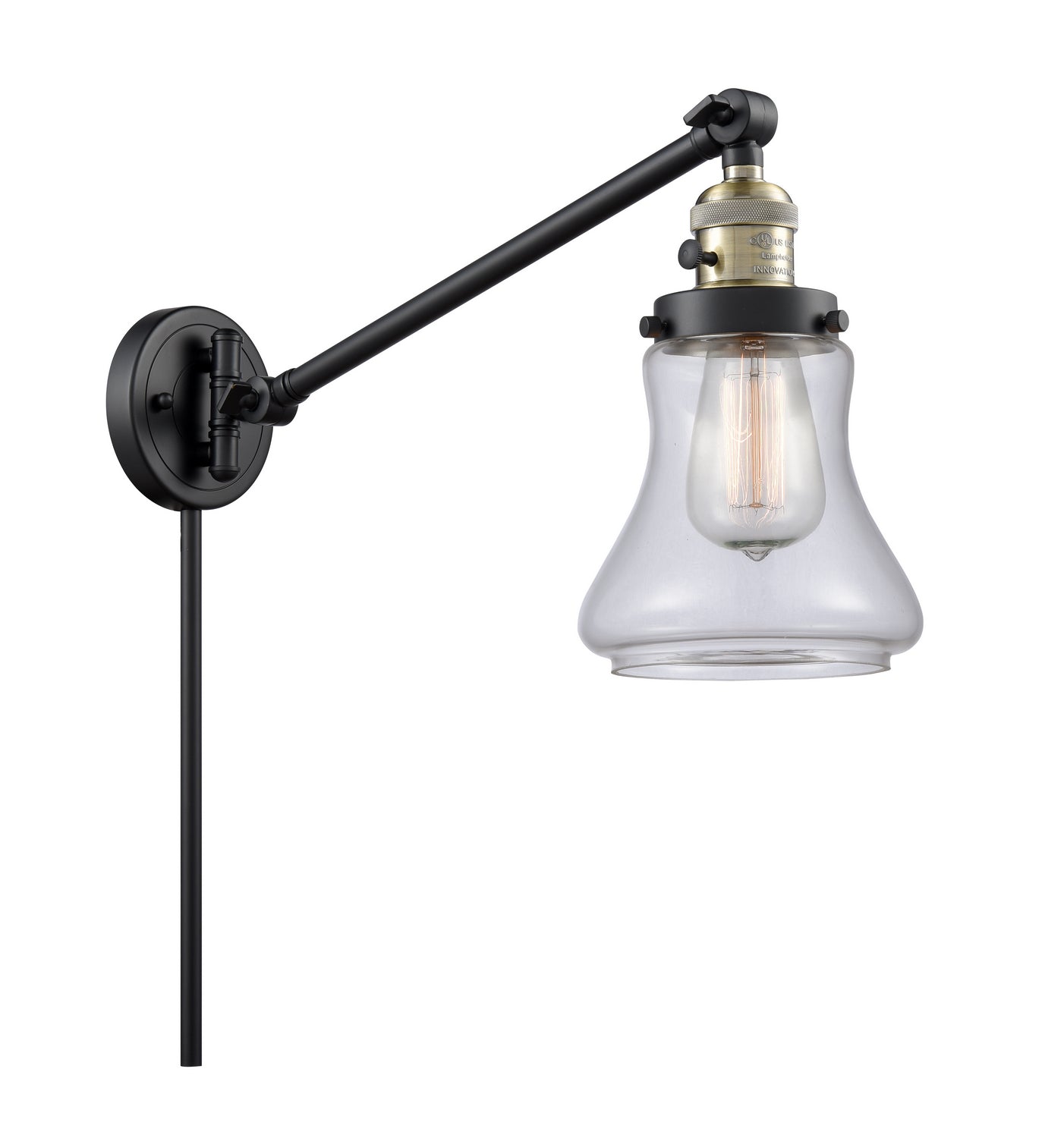 Innovations - 237-BAB-G192 - One Light Swing Arm - Franklin Restoration - Black Antique Brass