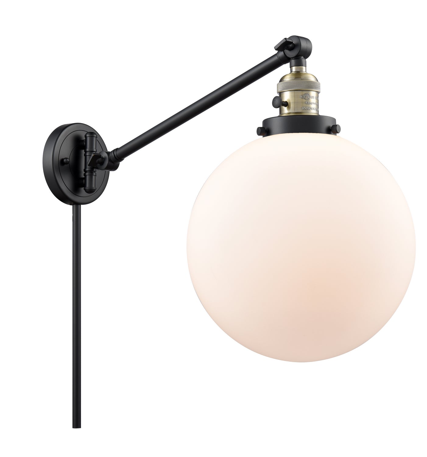 Innovations - 237-BAB-G201-10 - One Light Swing Arm - Franklin Restoration - Black Antique Brass