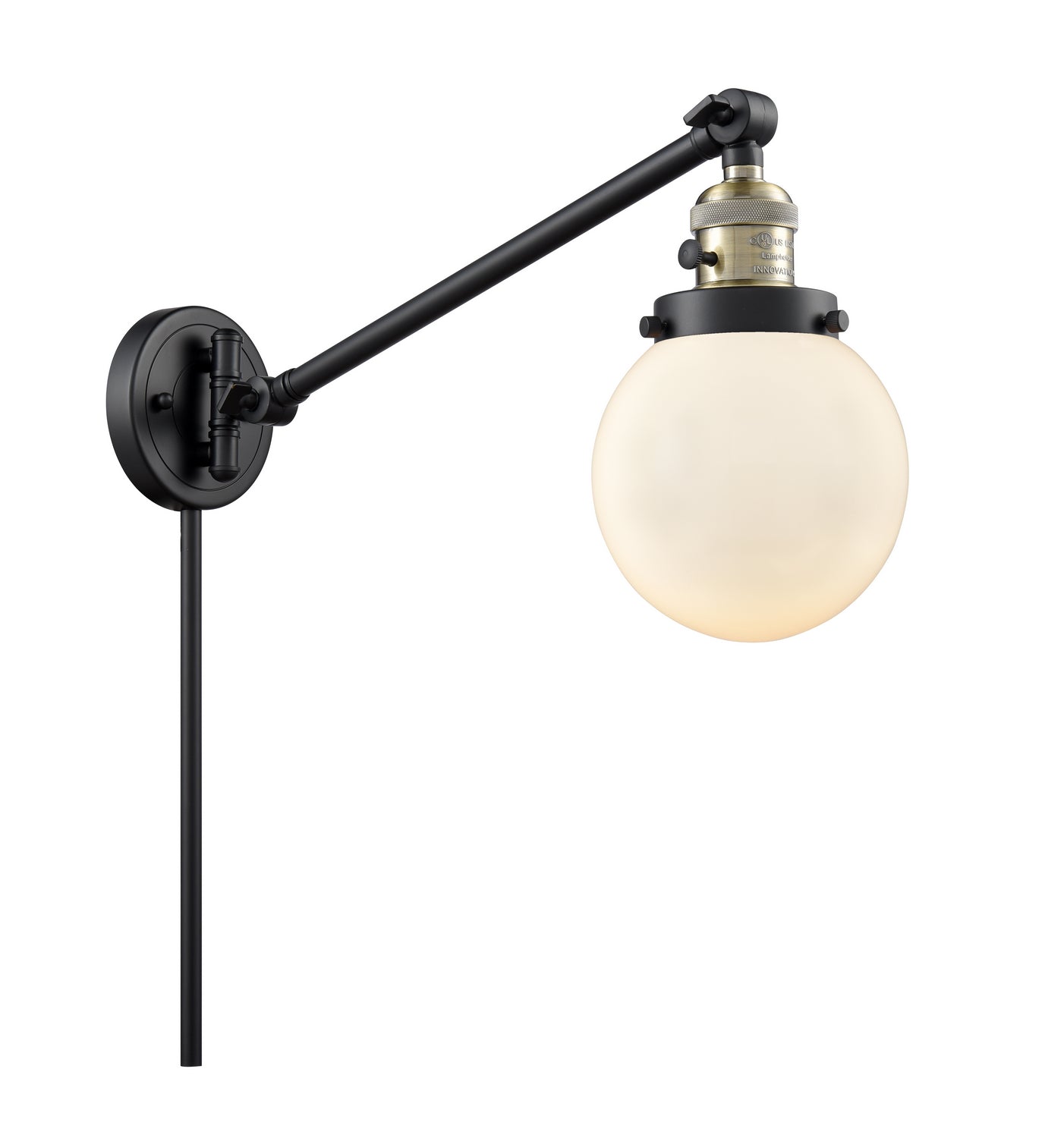 Innovations - 237-BAB-G201-6 - One Light Swing Arm - Franklin Restoration - Black Antique Brass