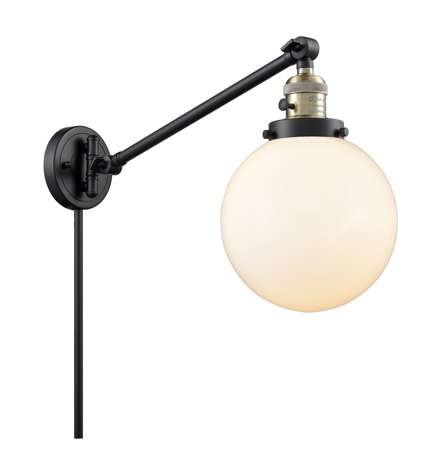 Innovations - 237-BAB-G201-8 - One Light Swing Arm - Franklin Restoration - Black Antique Brass