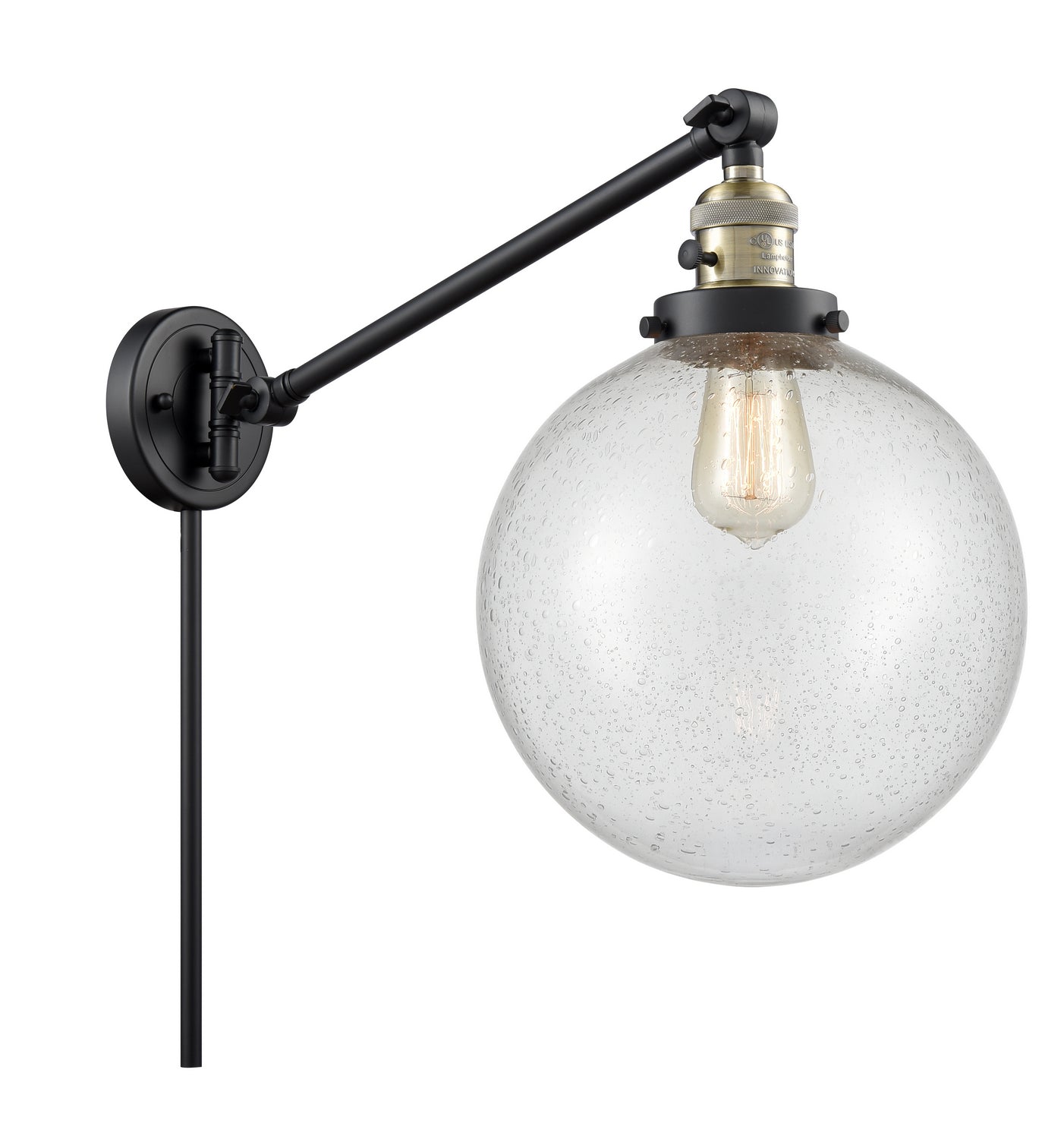 Innovations - 237-BAB-G204-10 - One Light Swing Arm - Franklin Restoration - Black Antique Brass