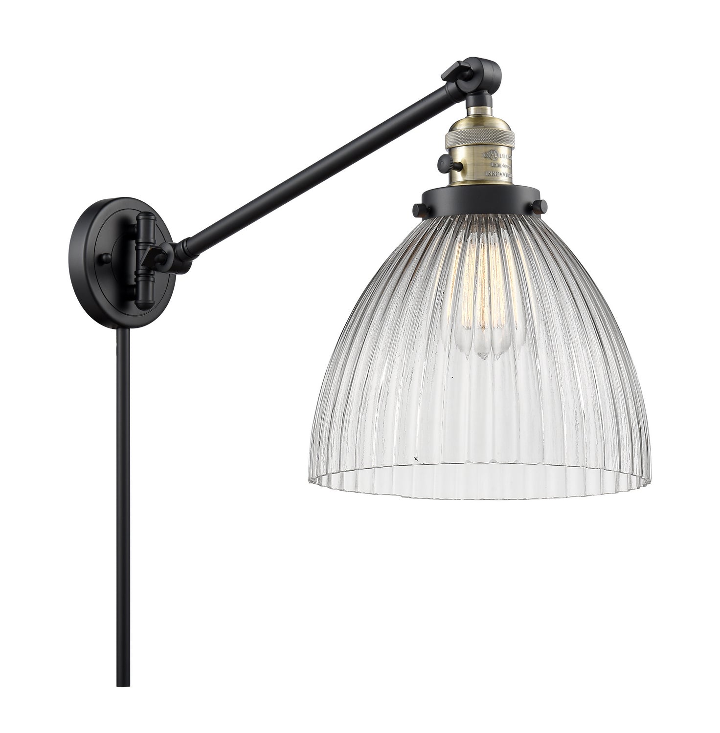 Innovations - 237-BAB-G222 - One Light Swing Arm - Franklin Restoration - Black Antique Brass