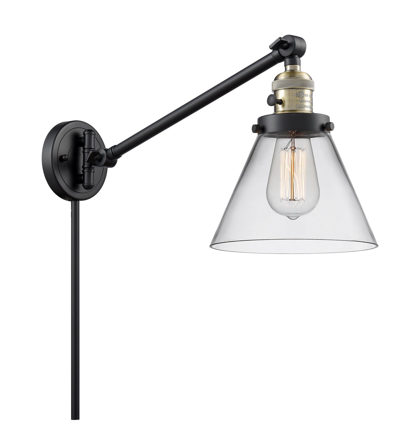 Innovations - 237-BAB-G42 - One Light Swing Arm - Franklin Restoration - Black Antique Brass