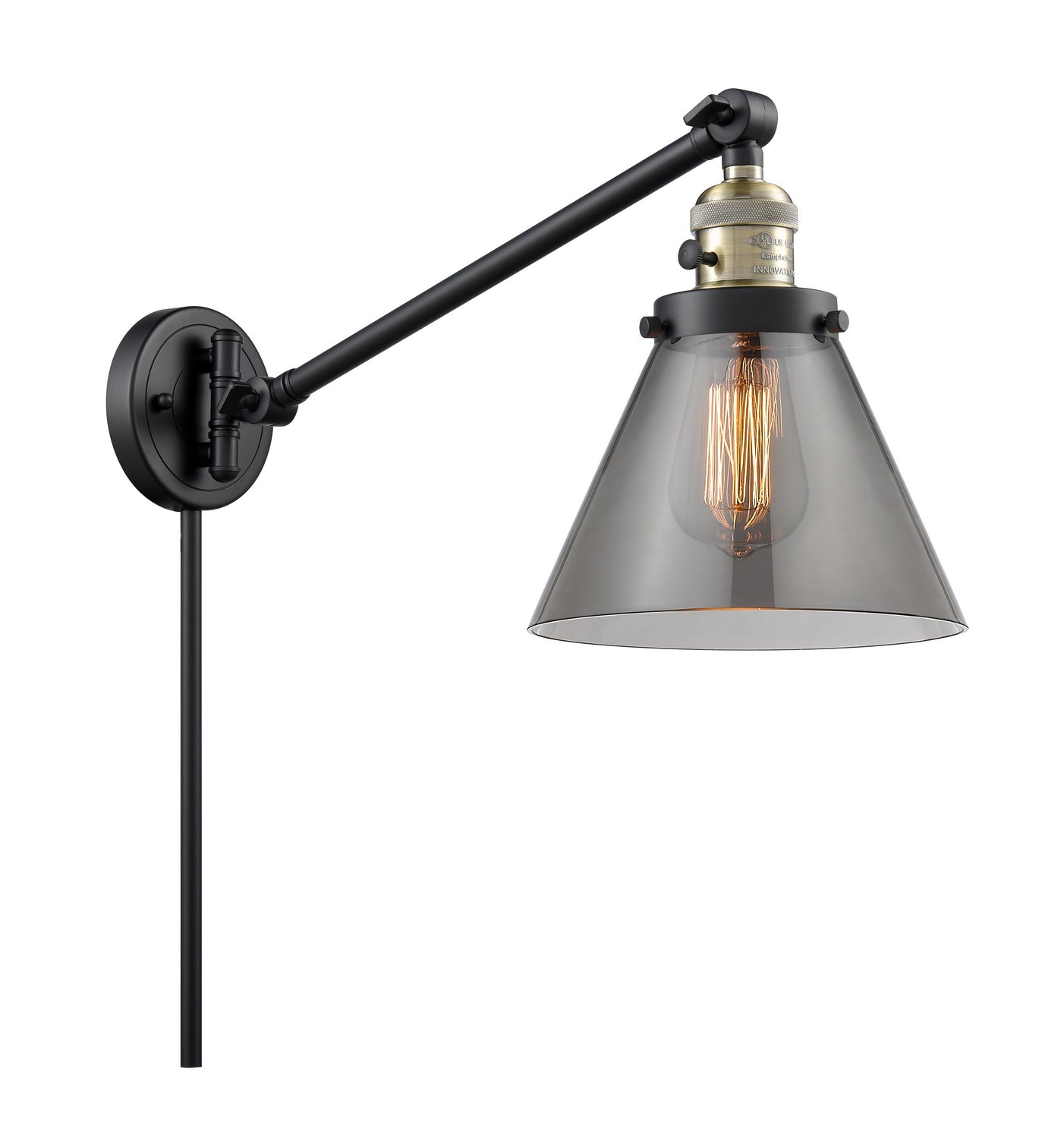 Innovations - 237-BAB-G43 - One Light Swing Arm - Franklin Restoration - Black Antique Brass