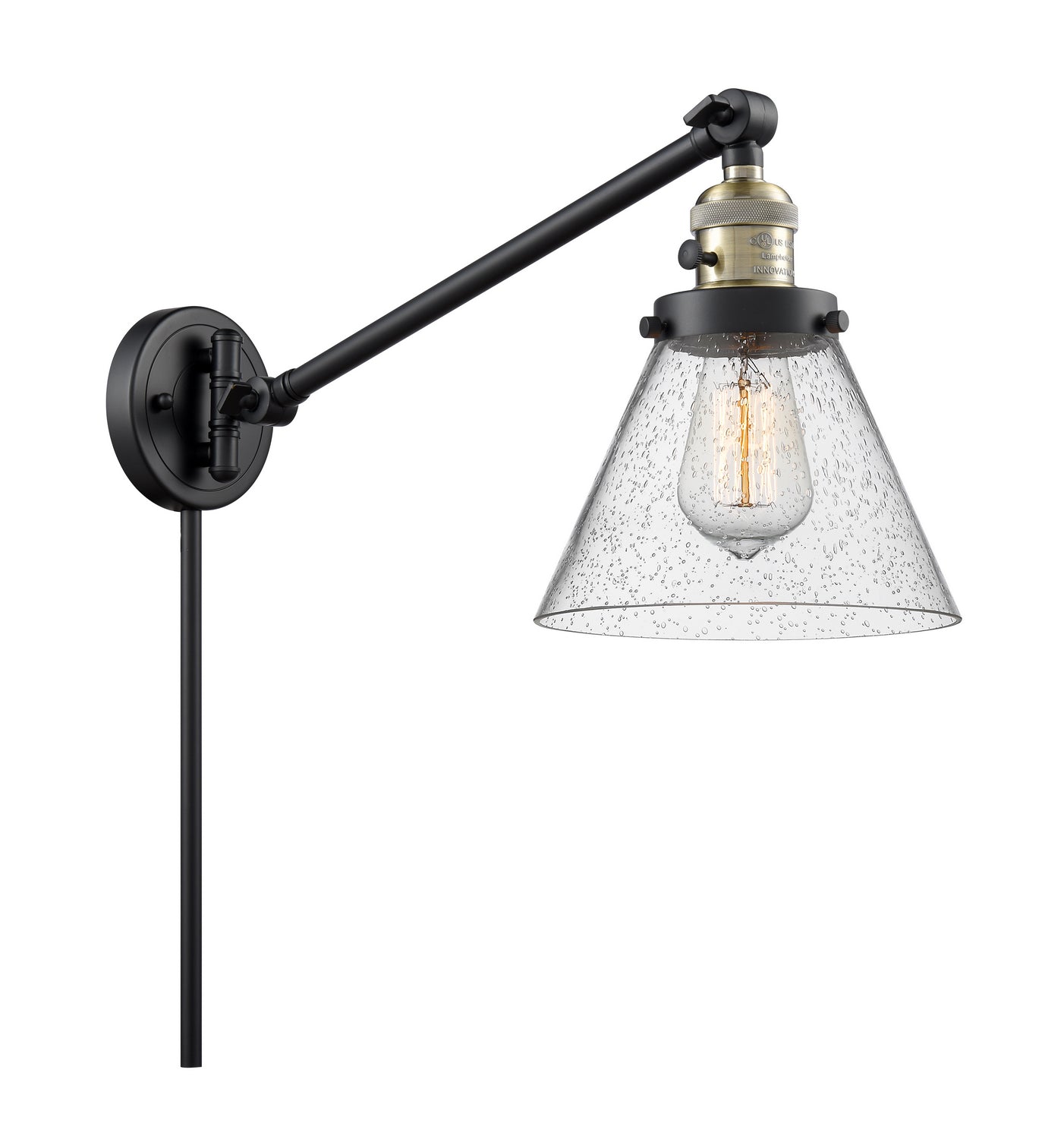 Innovations - 237-BAB-G44 - One Light Swing Arm - Franklin Restoration - Black Antique Brass