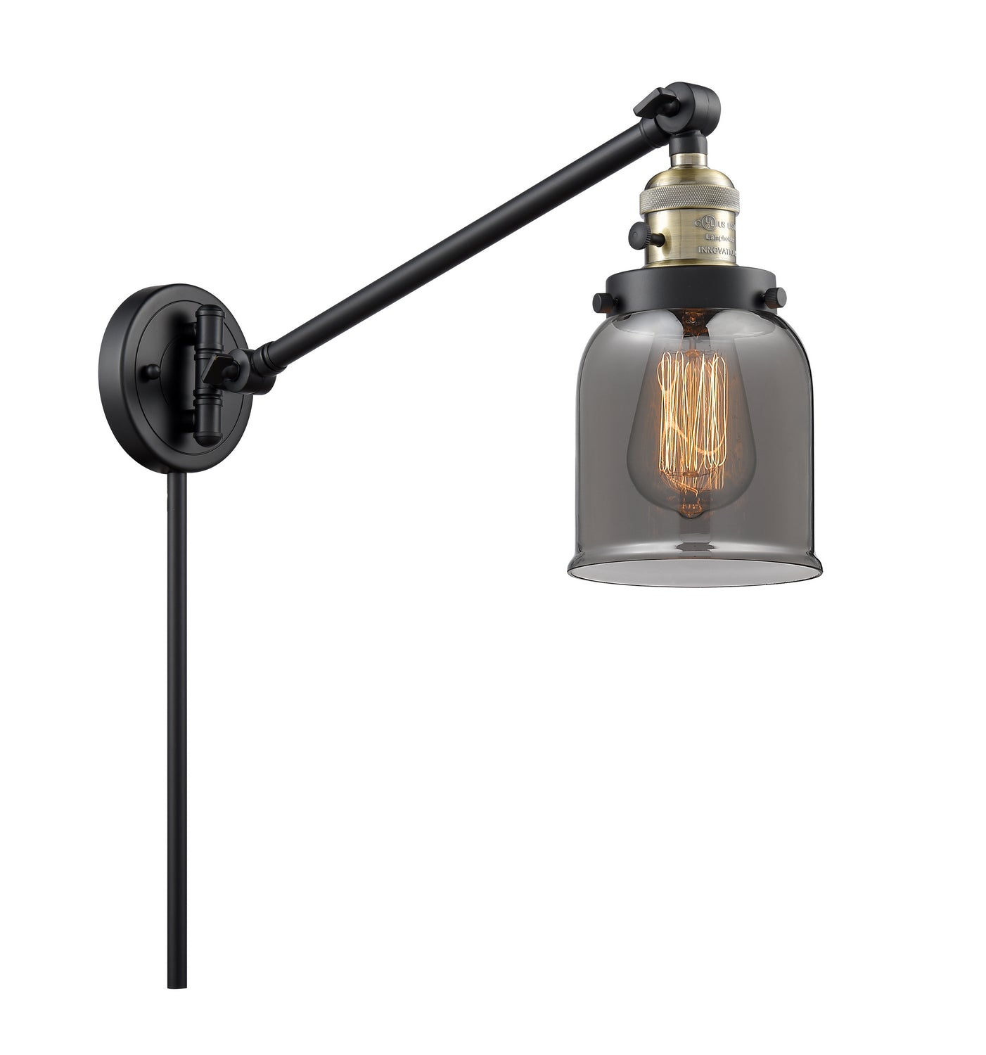 Innovations - 237-BAB-G53 - One Light Swing Arm - Franklin Restoration - Black Antique Brass