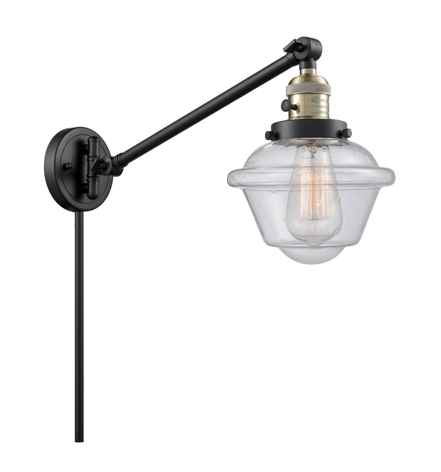 Innovations - 237-BAB-G534 - One Light Swing Arm - Franklin Restoration - Black Antique Brass