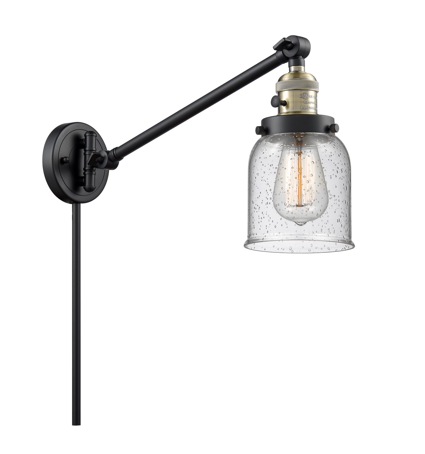 Innovations - 237-BAB-G54 - One Light Swing Arm - Franklin Restoration - Black Antique Brass