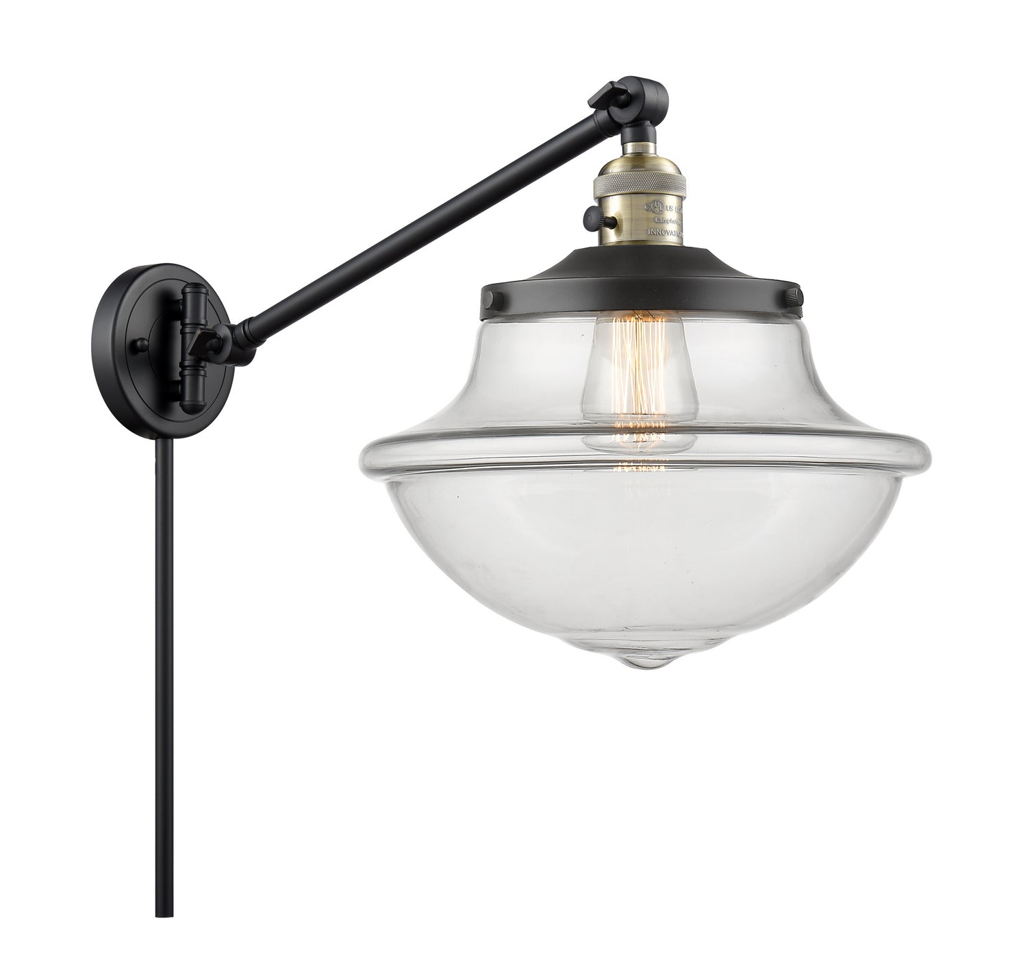 Innovations - 237-BAB-G542 - One Light Swing Arm - Franklin Restoration - Black Antique Brass