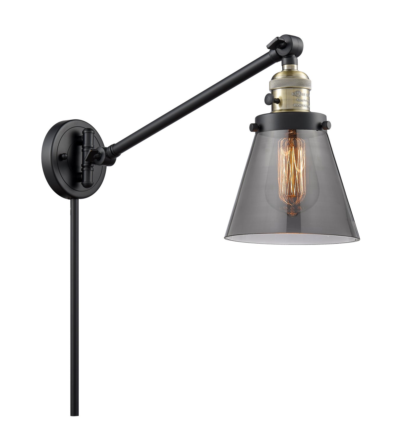 Innovations - 237-BAB-G63 - One Light Swing Arm - Franklin Restoration - Black Antique Brass