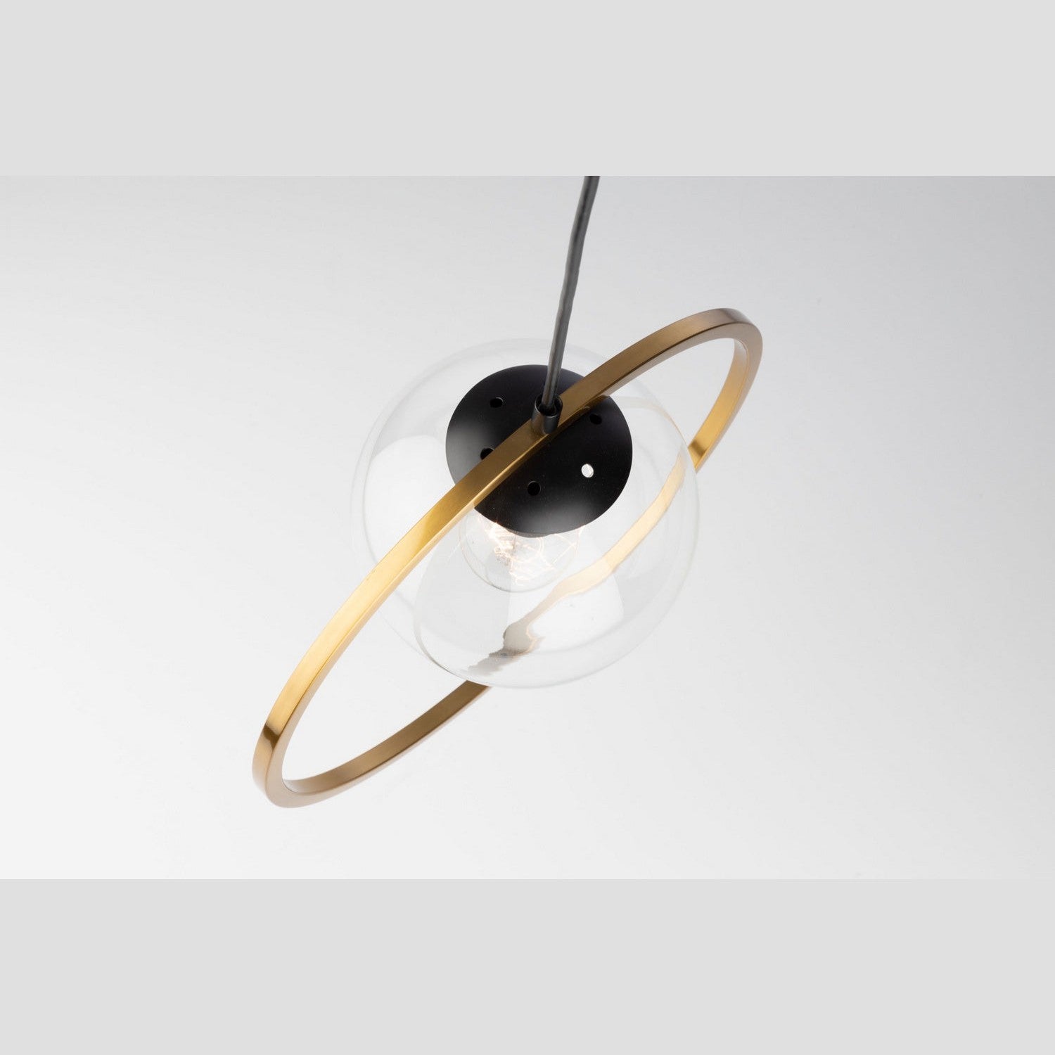 Artcraft - AC10890VB - One Light Pendant - Lugano - Black & Vintage Brass
