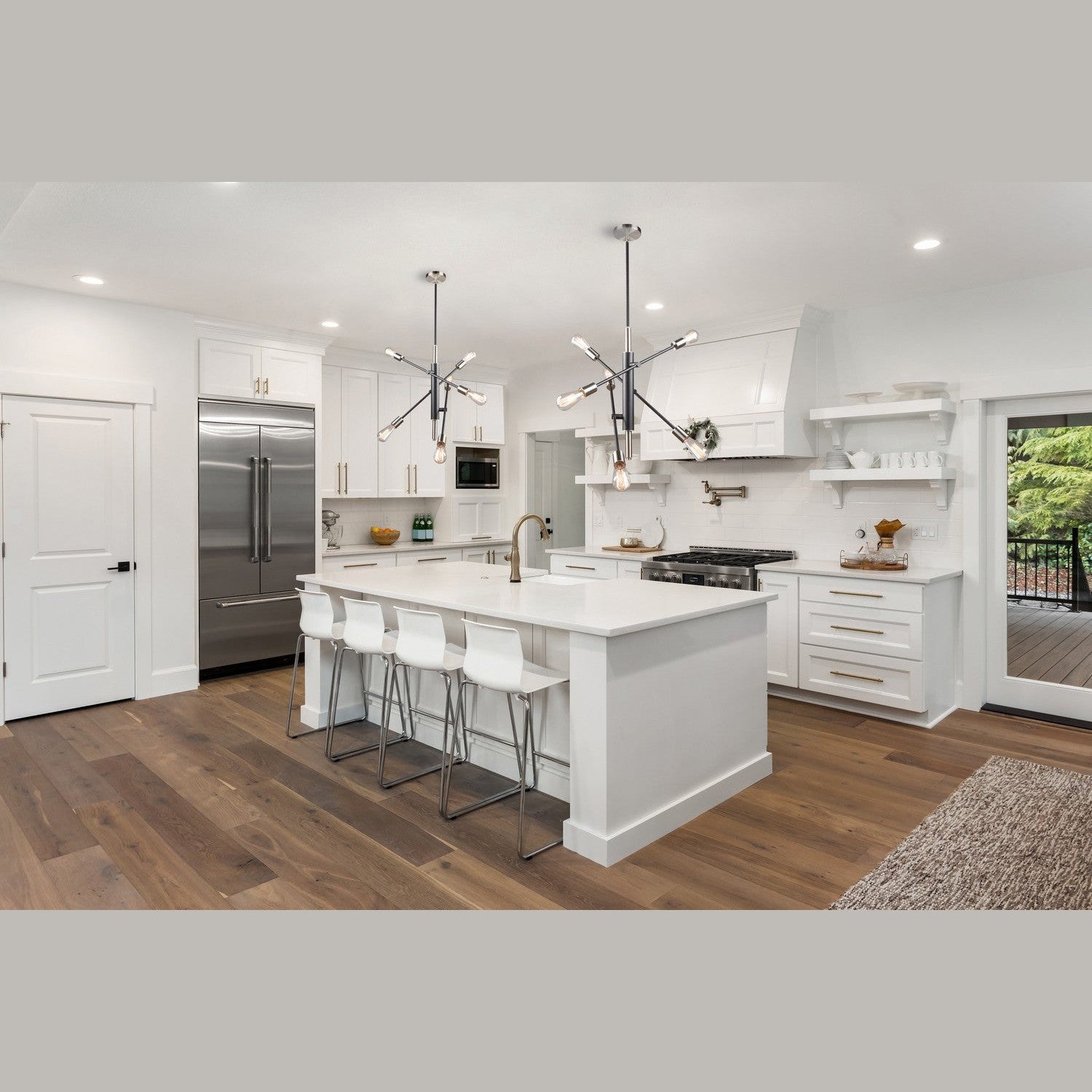 Artcraft - AC11252NB - Six Light Pendant - Truro - Black & Brushed Nickel