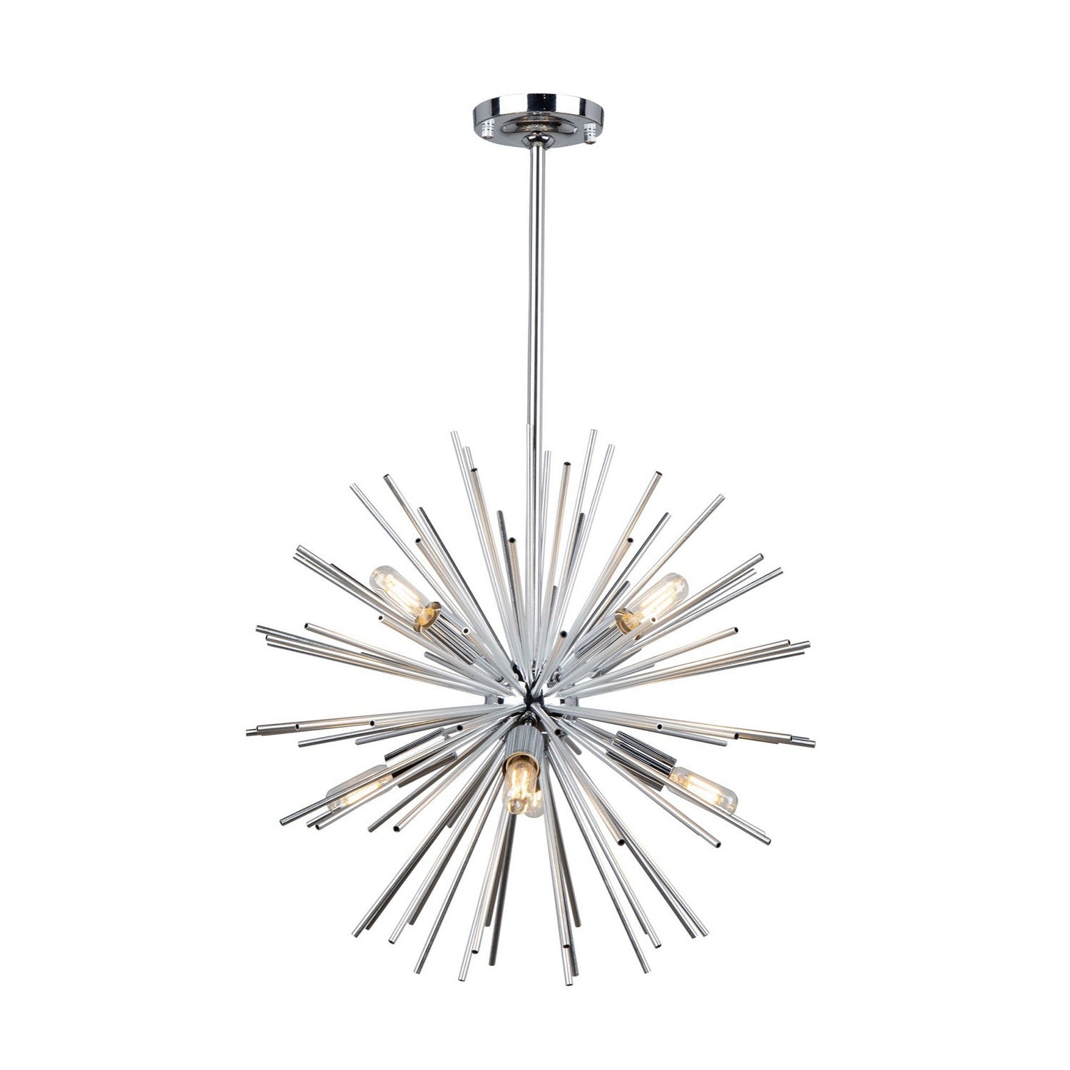 Artcraft - AC11443CH - Eight Light Chandelier - Sunburst - Chrome