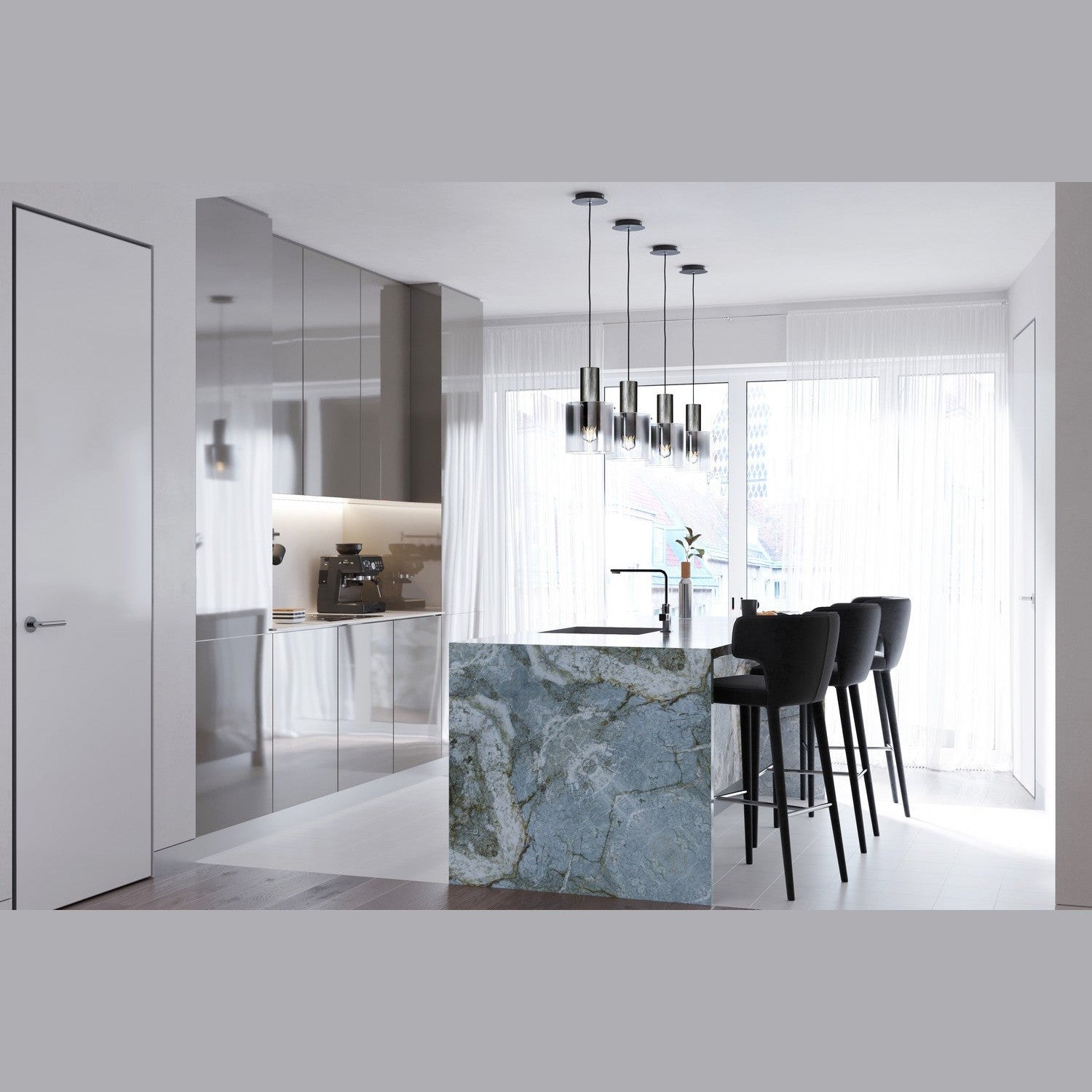 Artcraft - AC11520SM - One Light Pendant - Henley - Satin Black & Smoke Glass