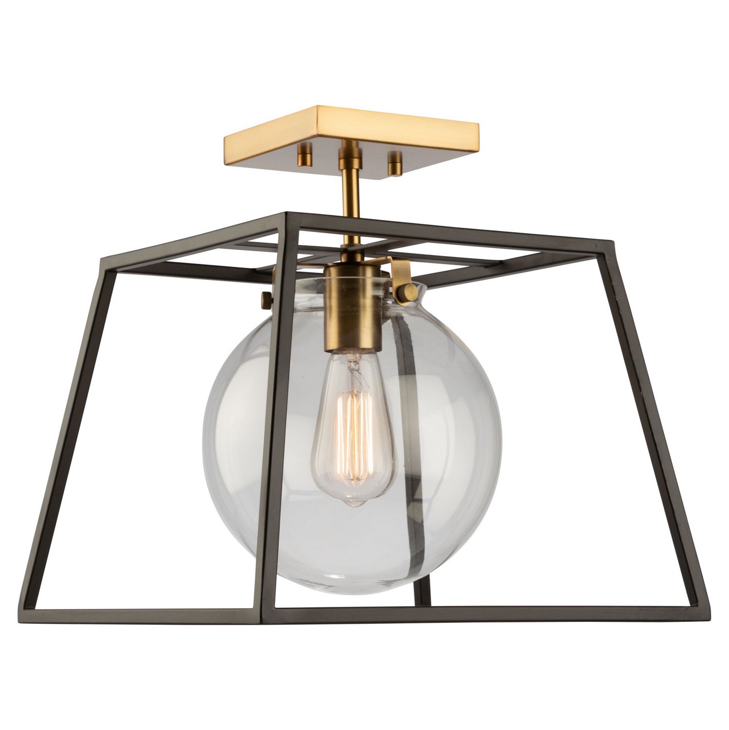 Artcraft - AC11600VB - One Light Semi-Flush Mount - Bridgetown - Black & Harvest Brass