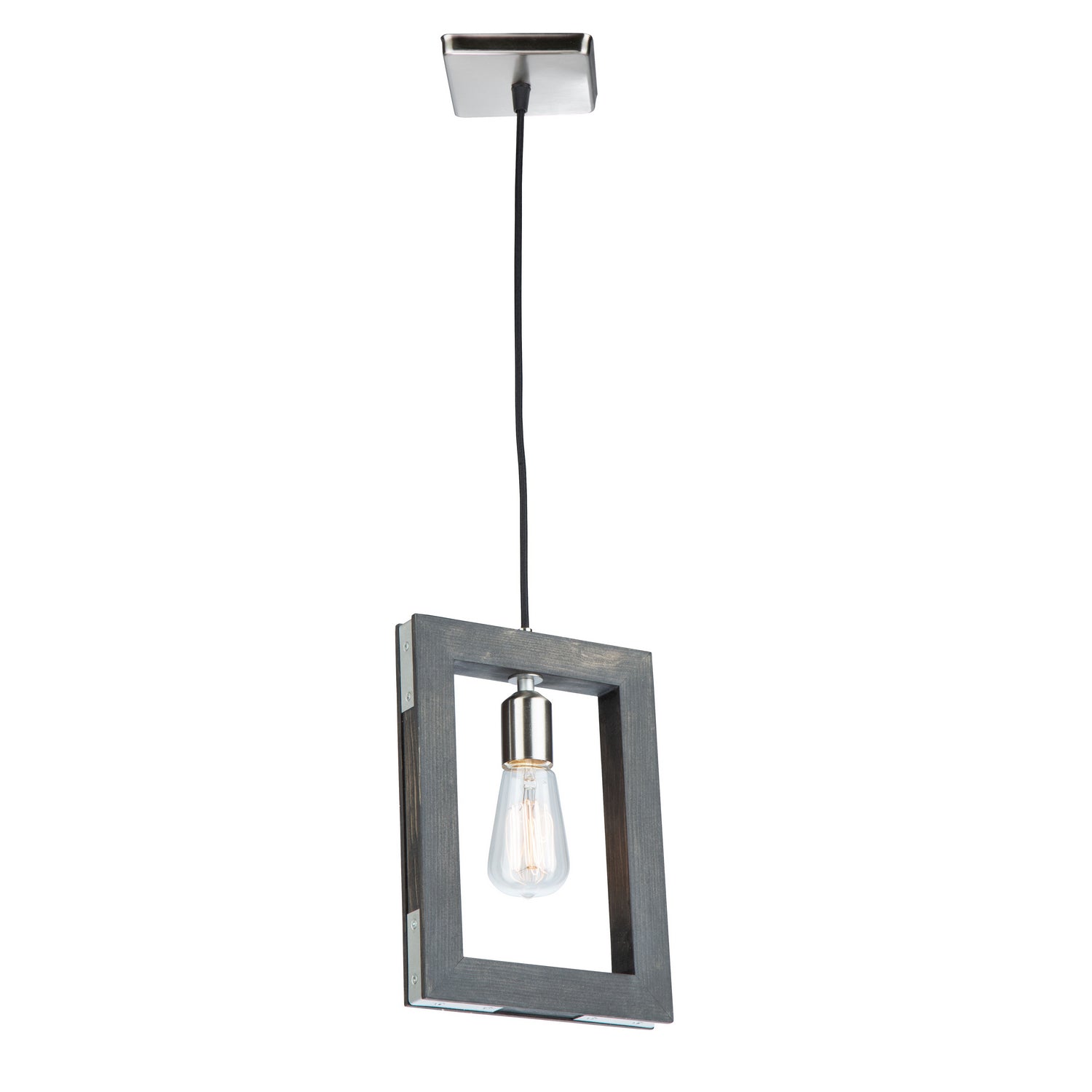 Artcraft - AC11651BN - One Light Pendant - Gatehouse - Dark Pine & Brushed Nickel