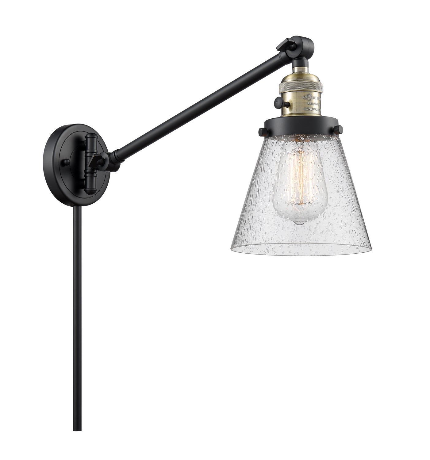 Innovations - 237-BAB-G64 - One Light Swing Arm - Franklin Restoration - Black Antique Brass