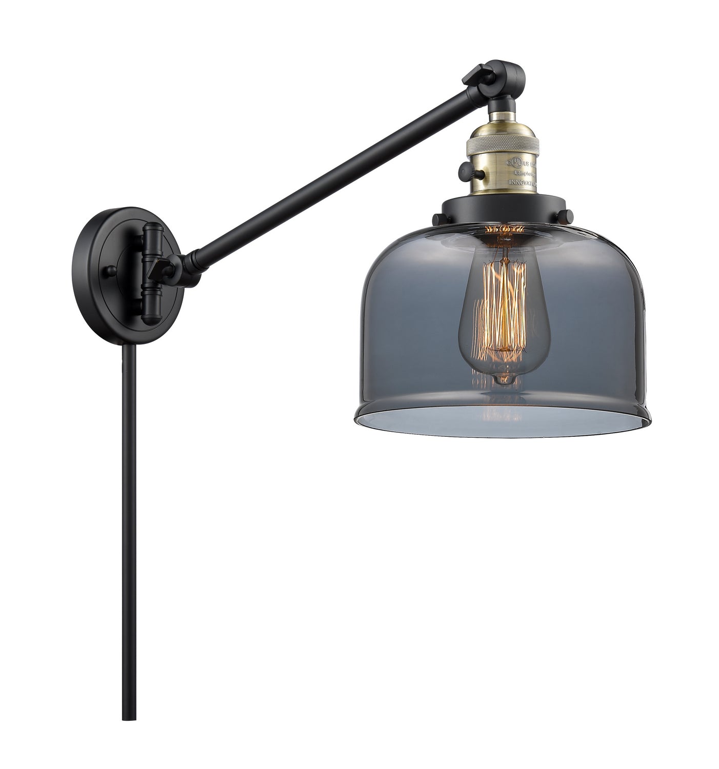 Innovations - 237-BAB-G73 - One Light Swing Arm - Franklin Restoration - Black Antique Brass