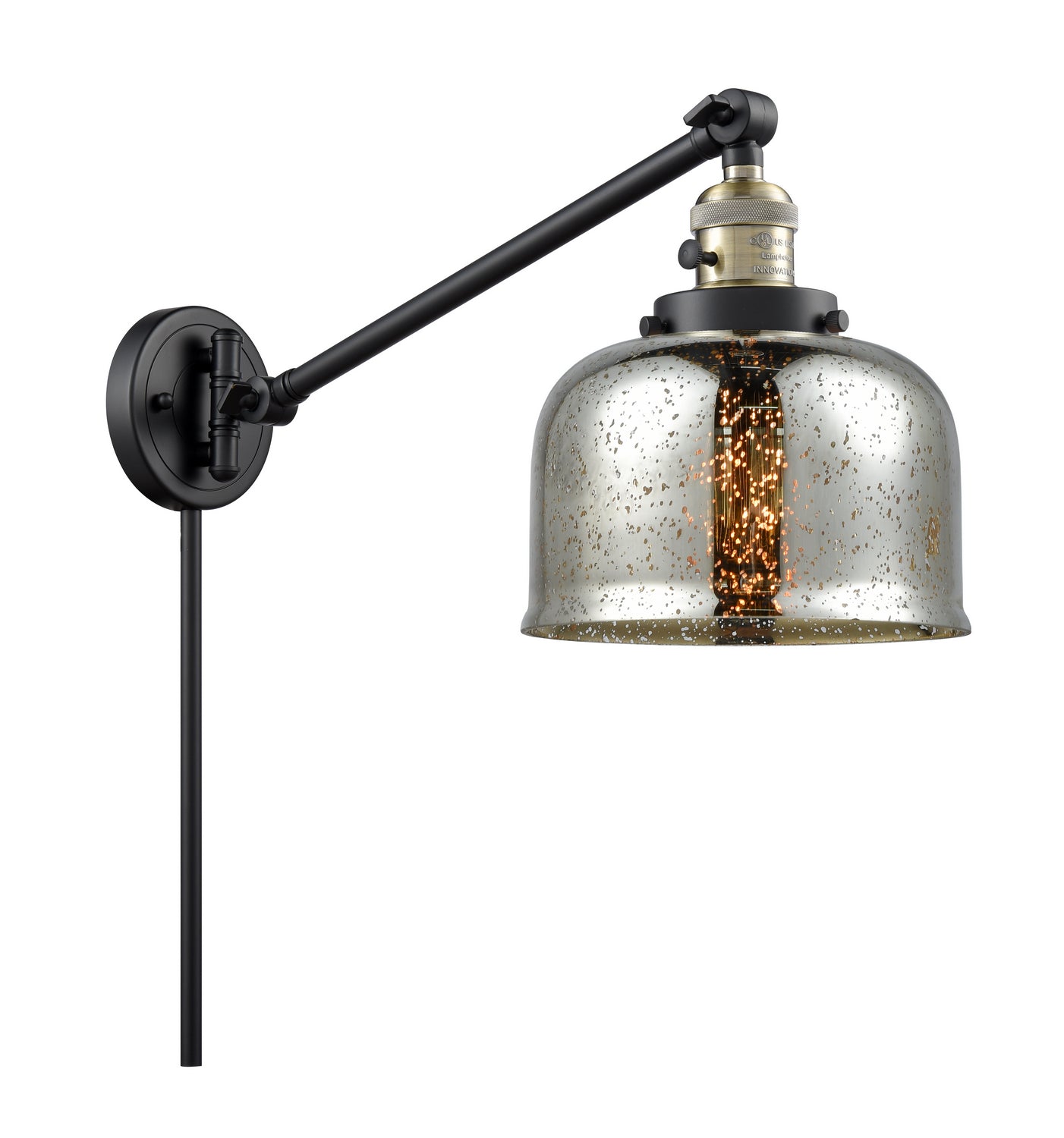 Innovations - 237-BAB-G78 - One Light Swing Arm - Franklin Restoration - Black Antique Brass