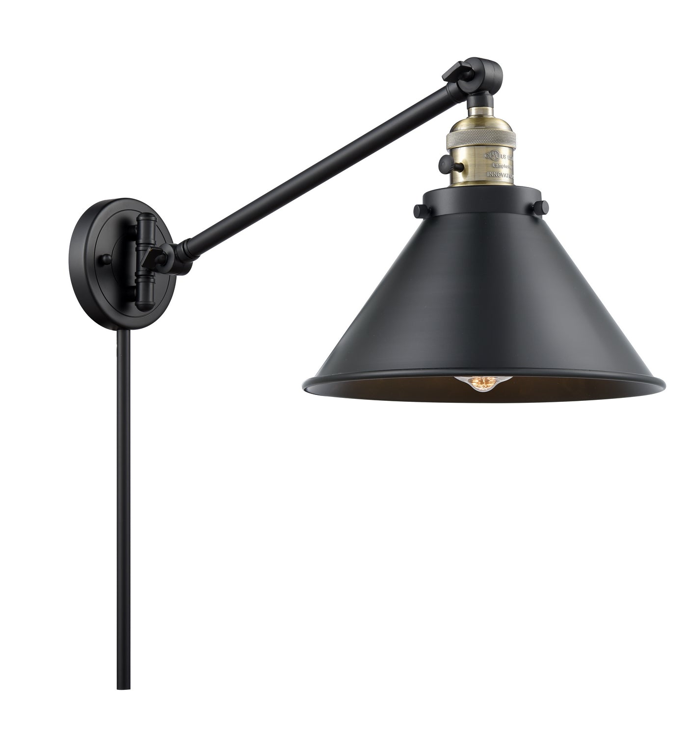 Innovations - 237-BAB-M10-BK - One Light Swing Arm - Franklin Restoration - Black Antique Brass