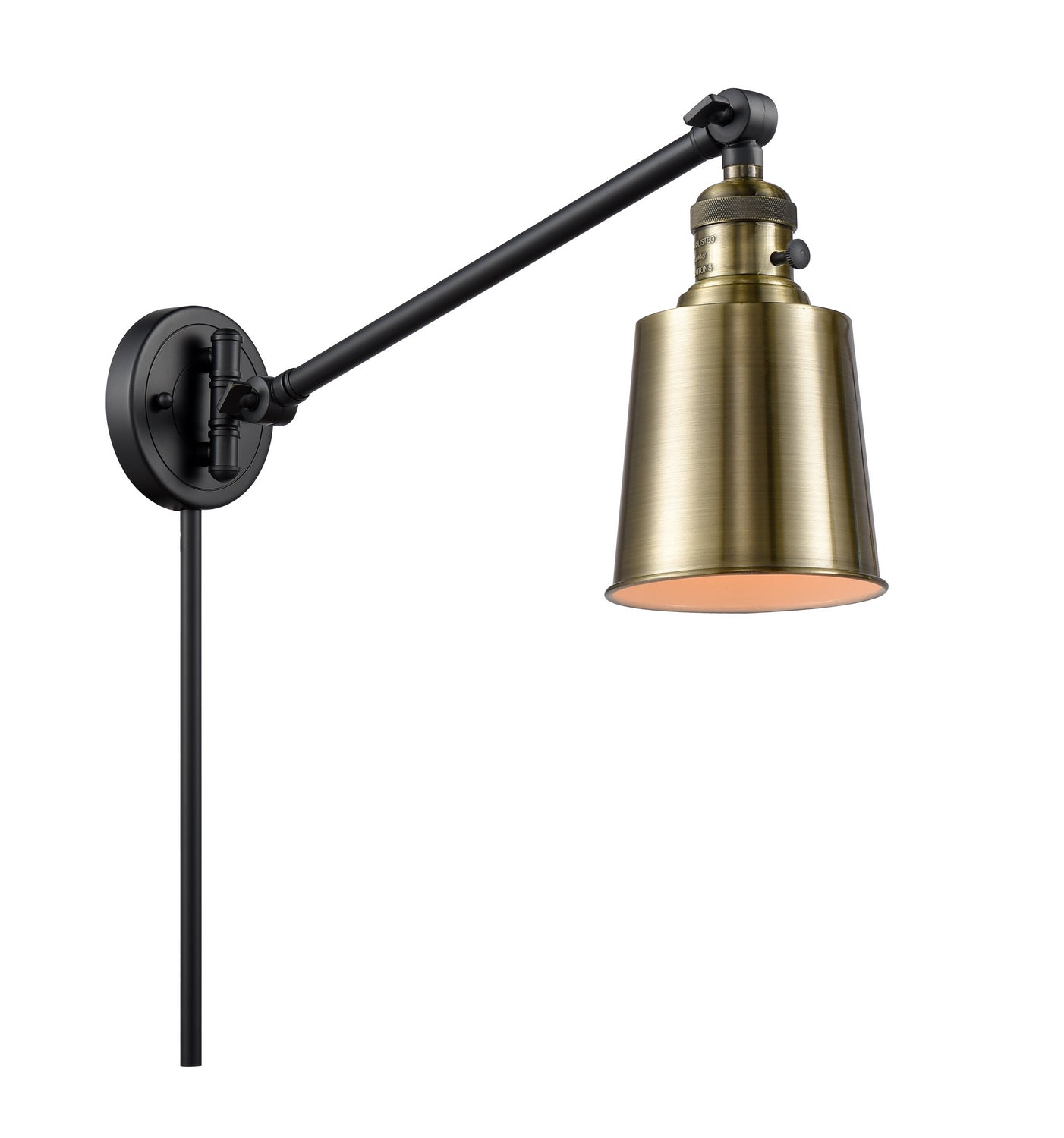 Innovations - 237-BAB-M9-AB - One Light Swing Arm - Franklin Restoration - Black Antique Brass
