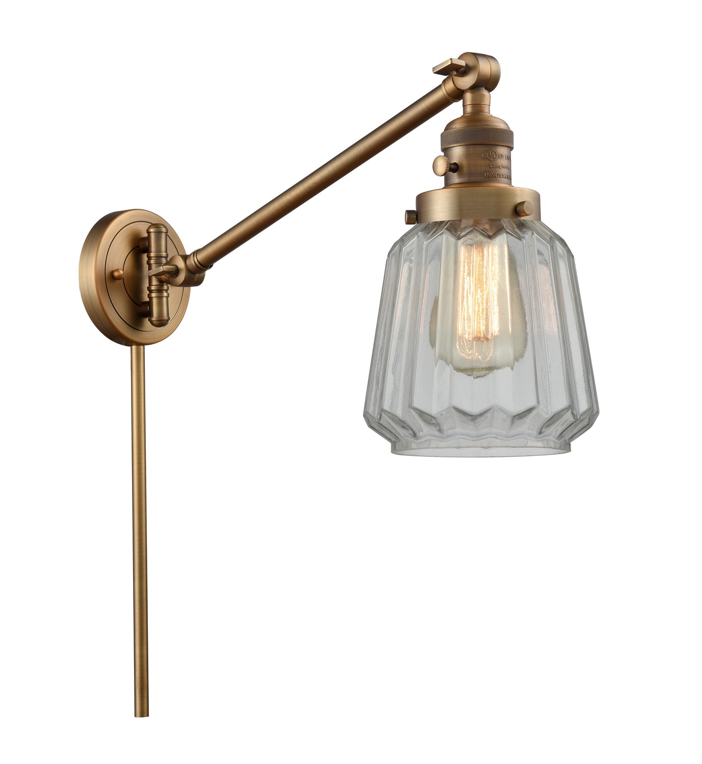 Innovations - 237-BB-G142 - One Light Swing Arm - Franklin Restoration - Brushed Brass