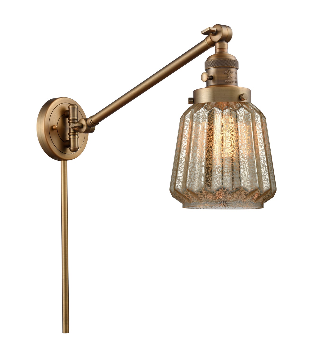 Innovations - 237-BB-G146 - One Light Swing Arm - Franklin Restoration - Brushed Brass
