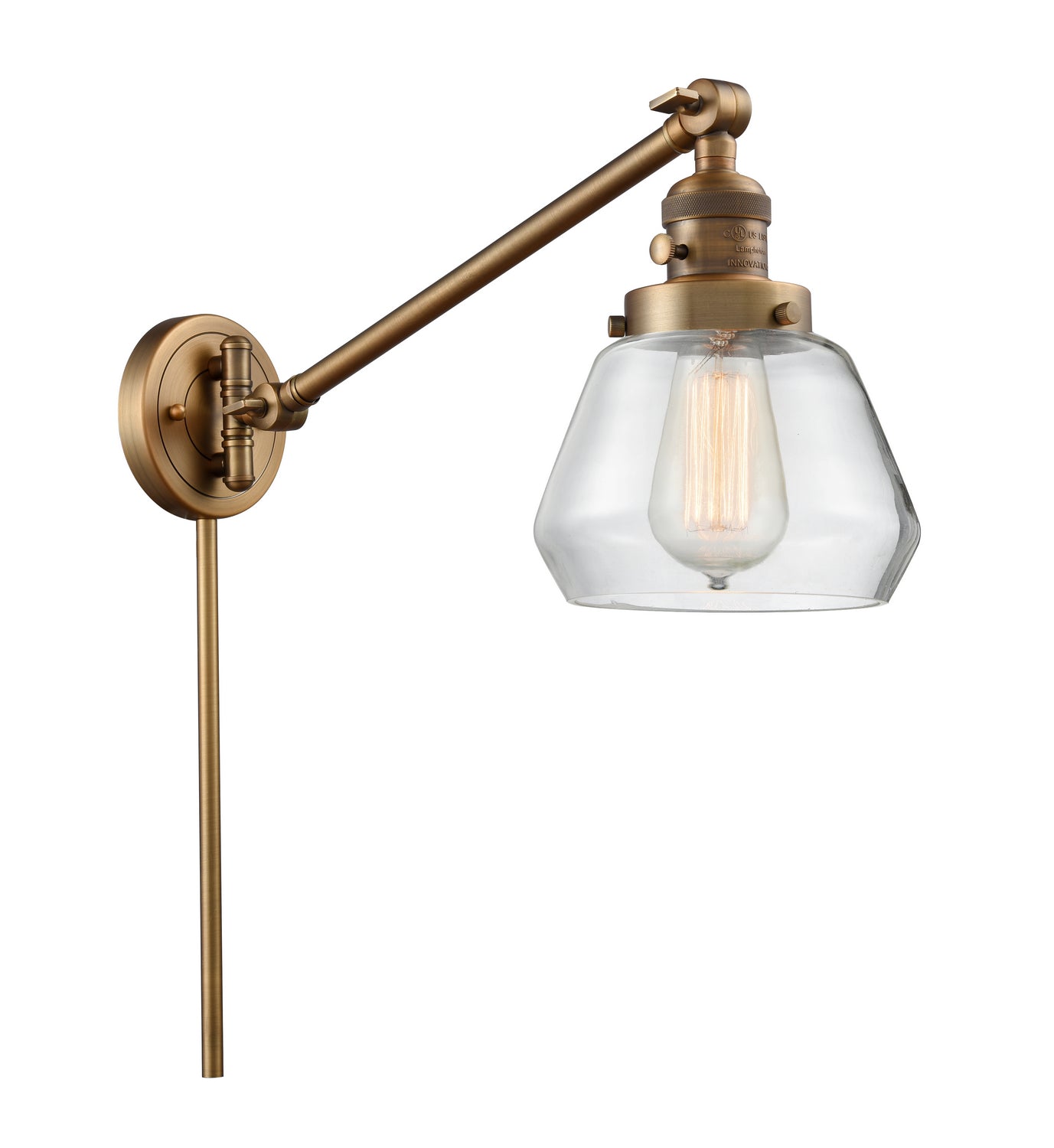 Innovations - 237-BB-G172 - One Light Swing Arm - Franklin Restoration - Brushed Brass