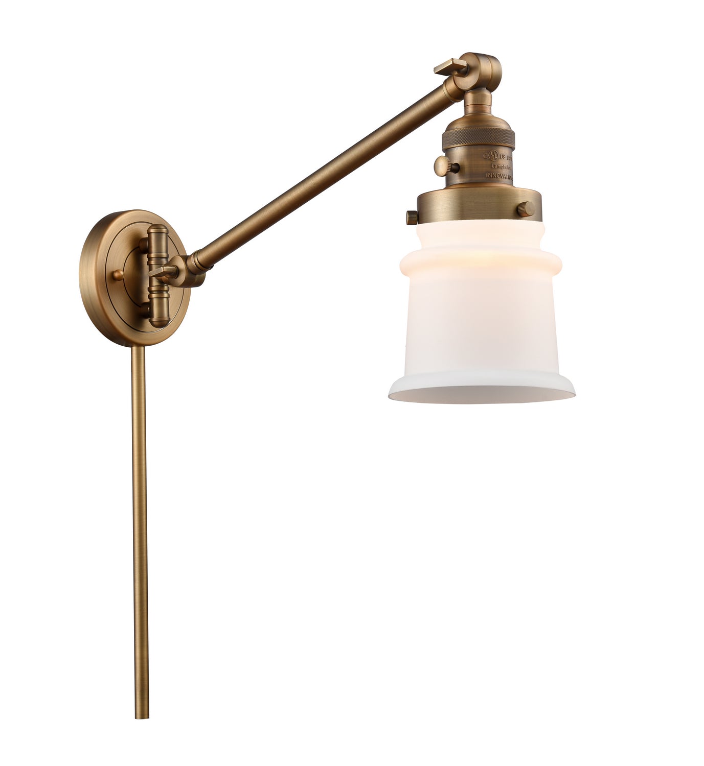 Innovations - 237-BB-G181S - One Light Swing Arm - Franklin Restoration - Brushed Brass