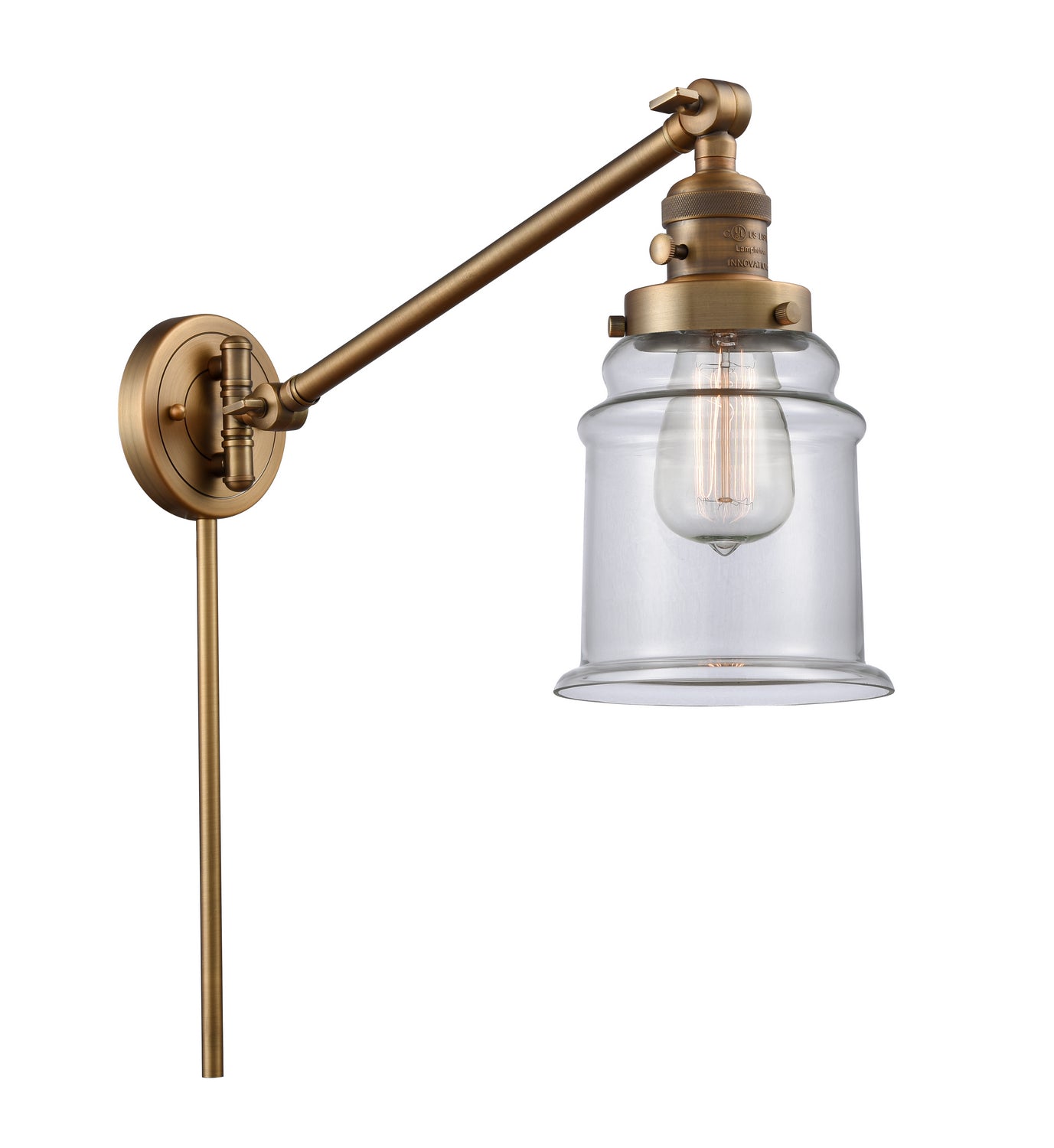 Innovations - 237-BB-G182 - One Light Swing Arm - Franklin Restoration - Brushed Brass