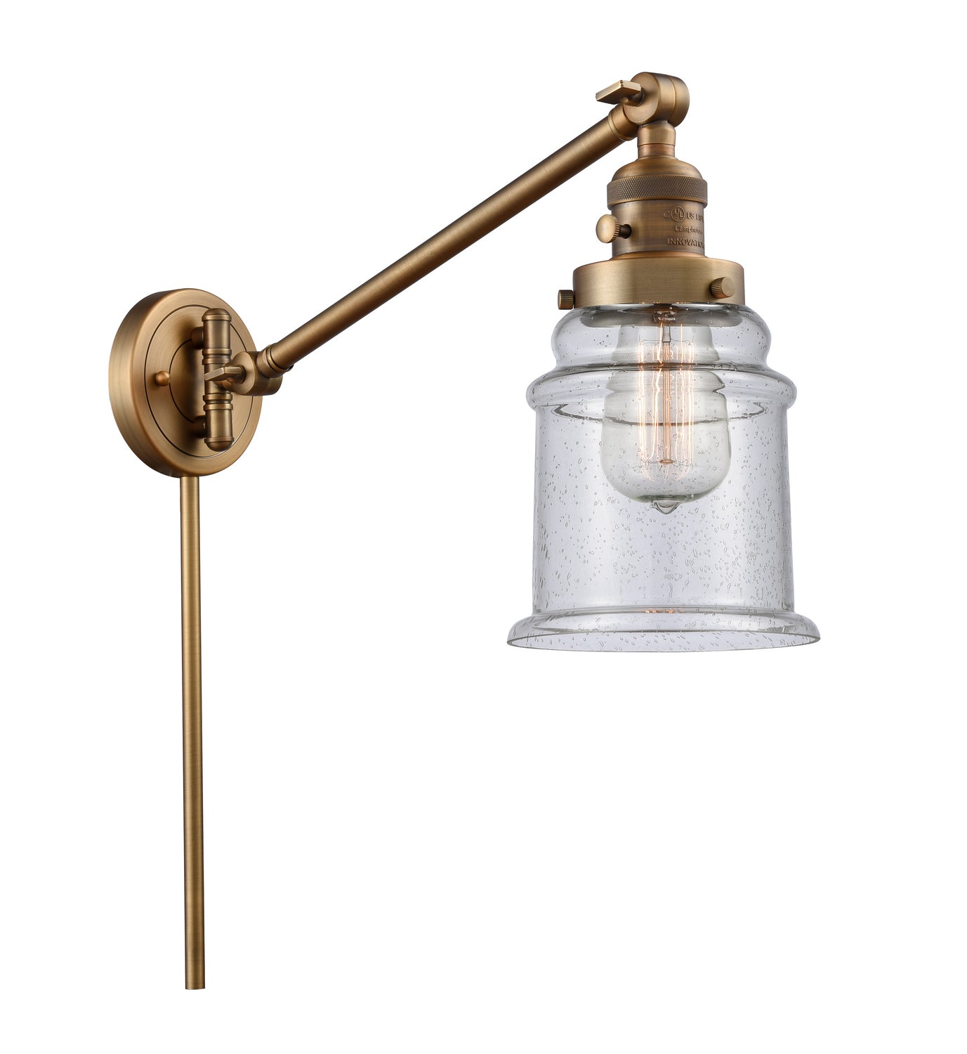 Innovations - 237-BB-G184 - One Light Swing Arm - Franklin Restoration - Brushed Brass