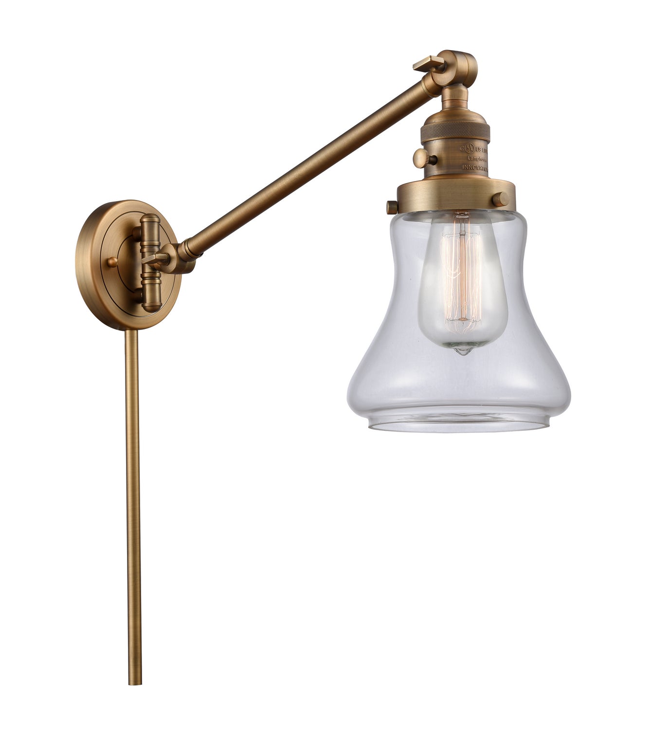 Innovations - 237-BB-G192 - One Light Swing Arm - Franklin Restoration - Brushed Brass