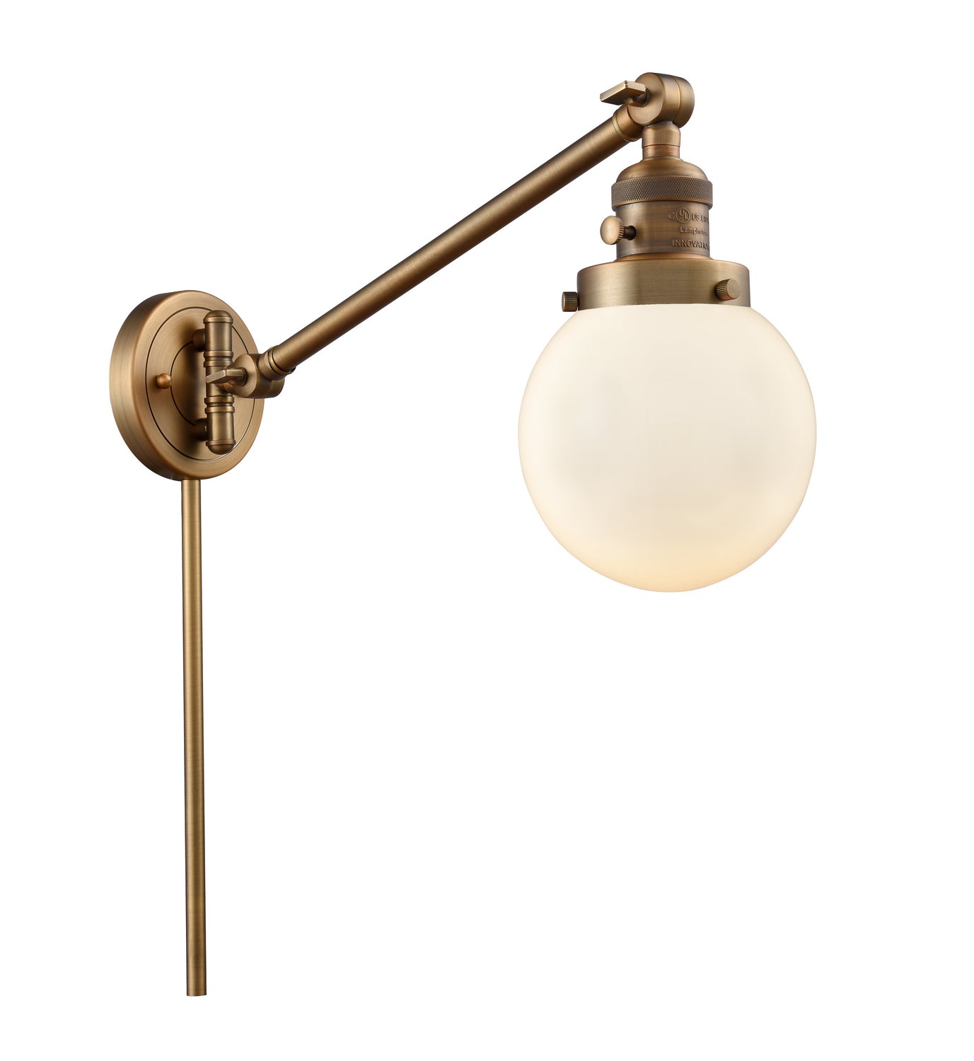 Innovations - 237-BB-G201-6 - One Light Swing Arm - Franklin Restoration - Brushed Brass