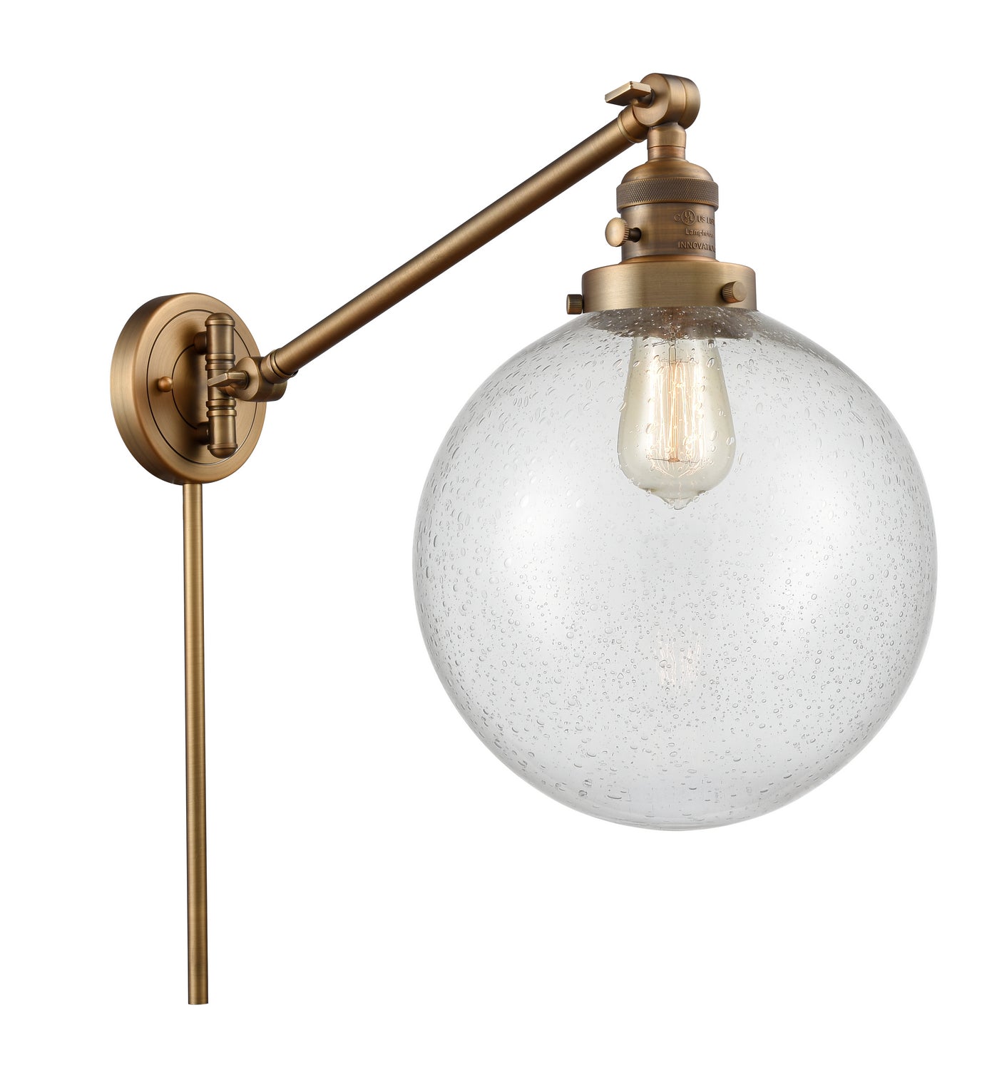 Innovations - 237-BB-G204-10 - One Light Swing Arm - Franklin Restoration - Brushed Brass