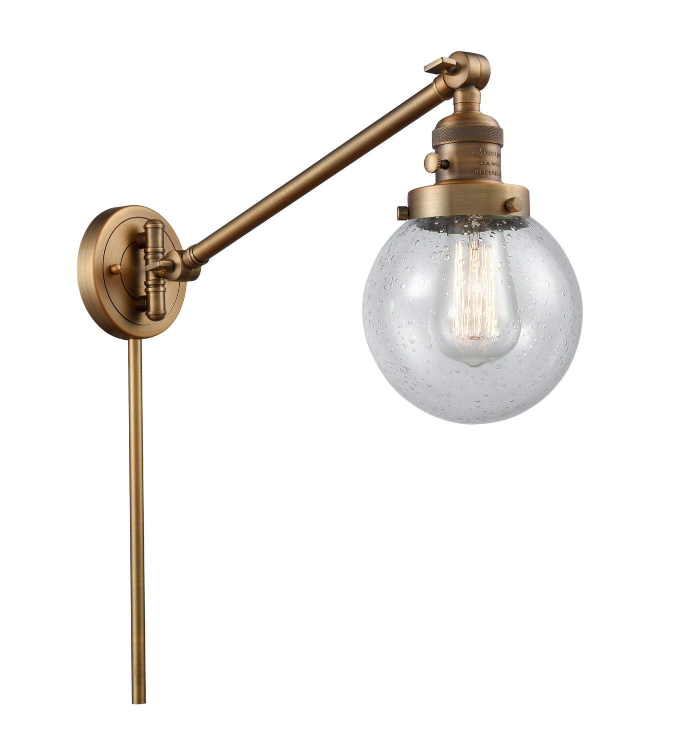 Innovations - 237-BB-G204-6 - One Light Swing Arm - Franklin Restoration - Brushed Brass