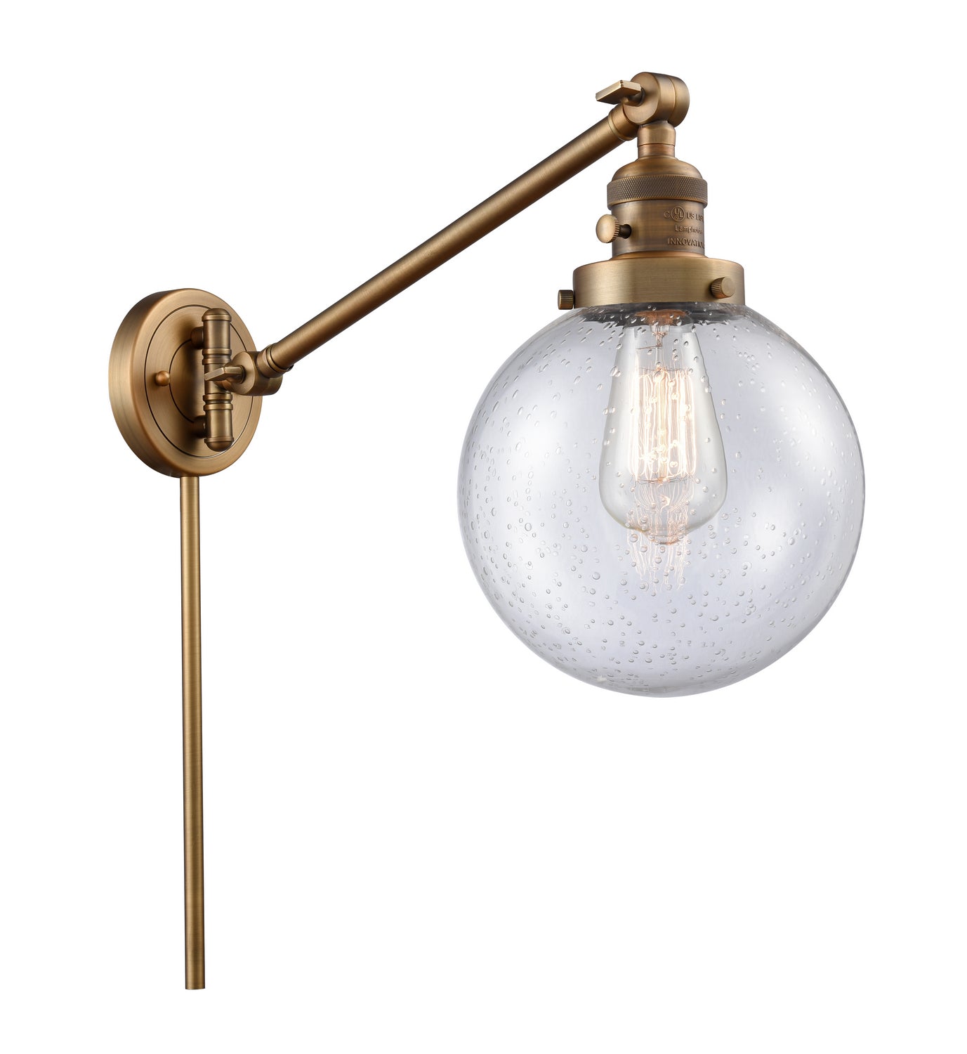 Innovations - 237-BB-G204-8 - One Light Swing Arm - Franklin Restoration - Brushed Brass