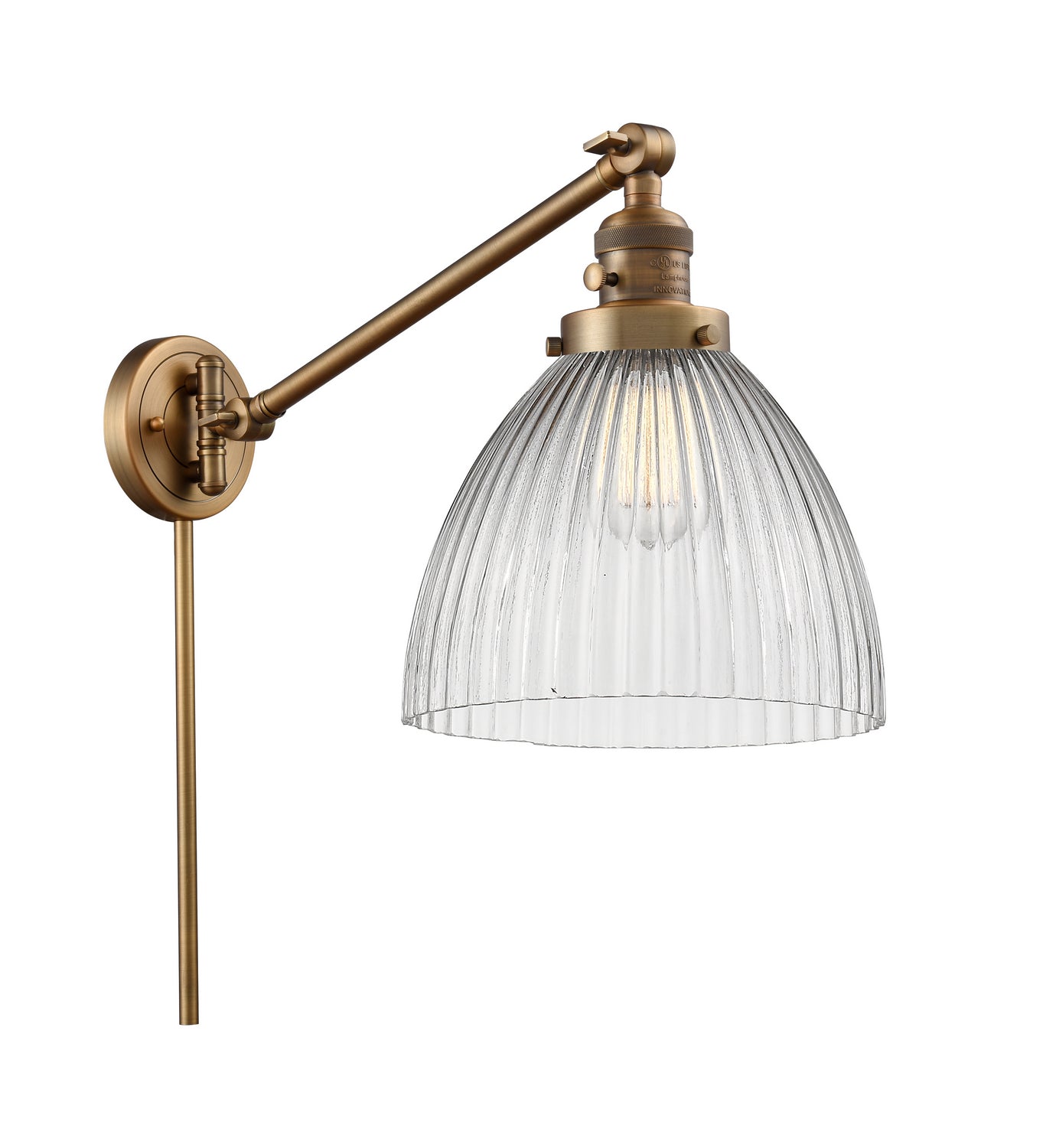 Innovations - 237-BB-G222 - One Light Swing Arm - Franklin Restoration - Brushed Brass