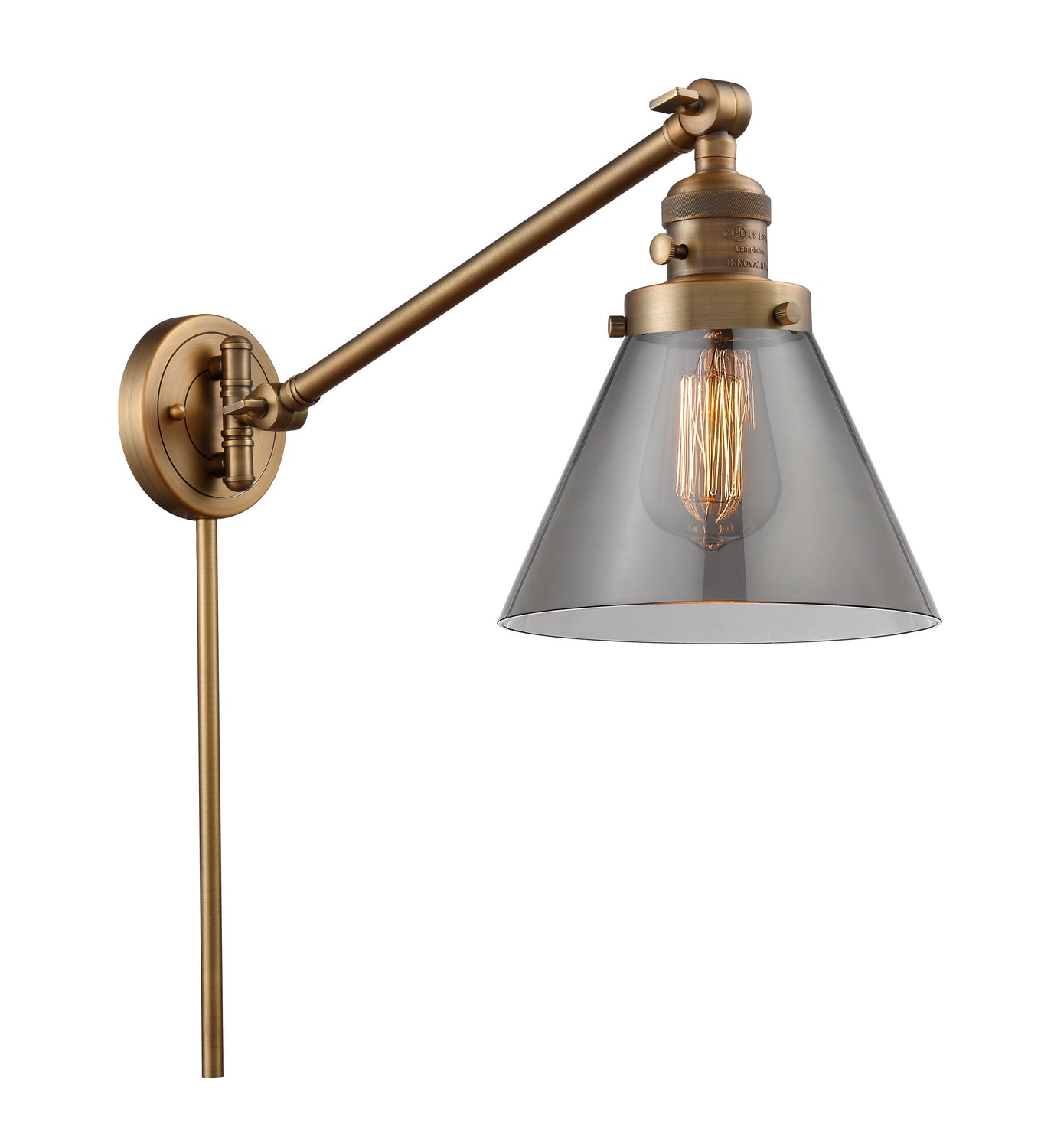 Innovations - 237-BB-G43 - One Light Swing Arm - Franklin Restoration - Brushed Brass