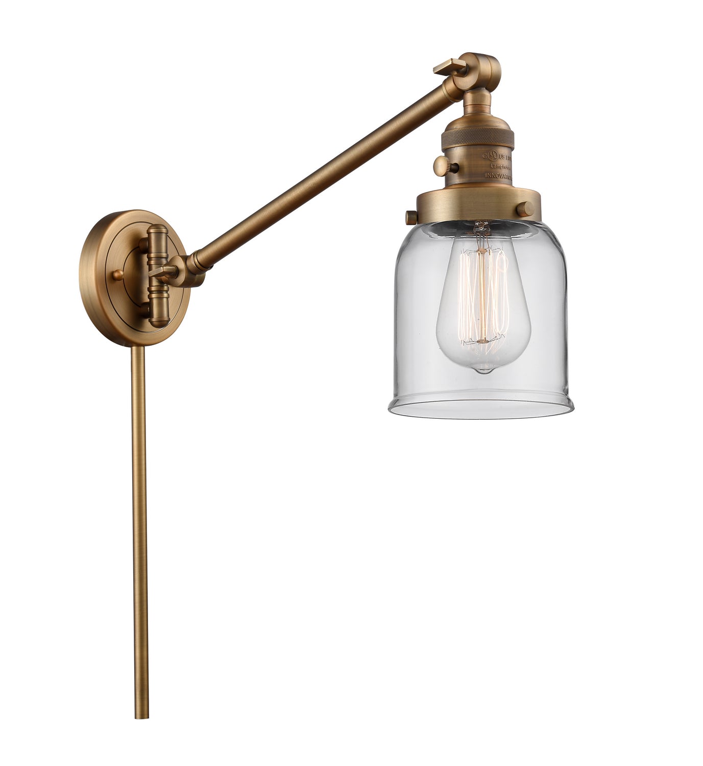 Innovations - 237-BB-G52 - One Light Swing Arm - Franklin Restoration - Brushed Brass