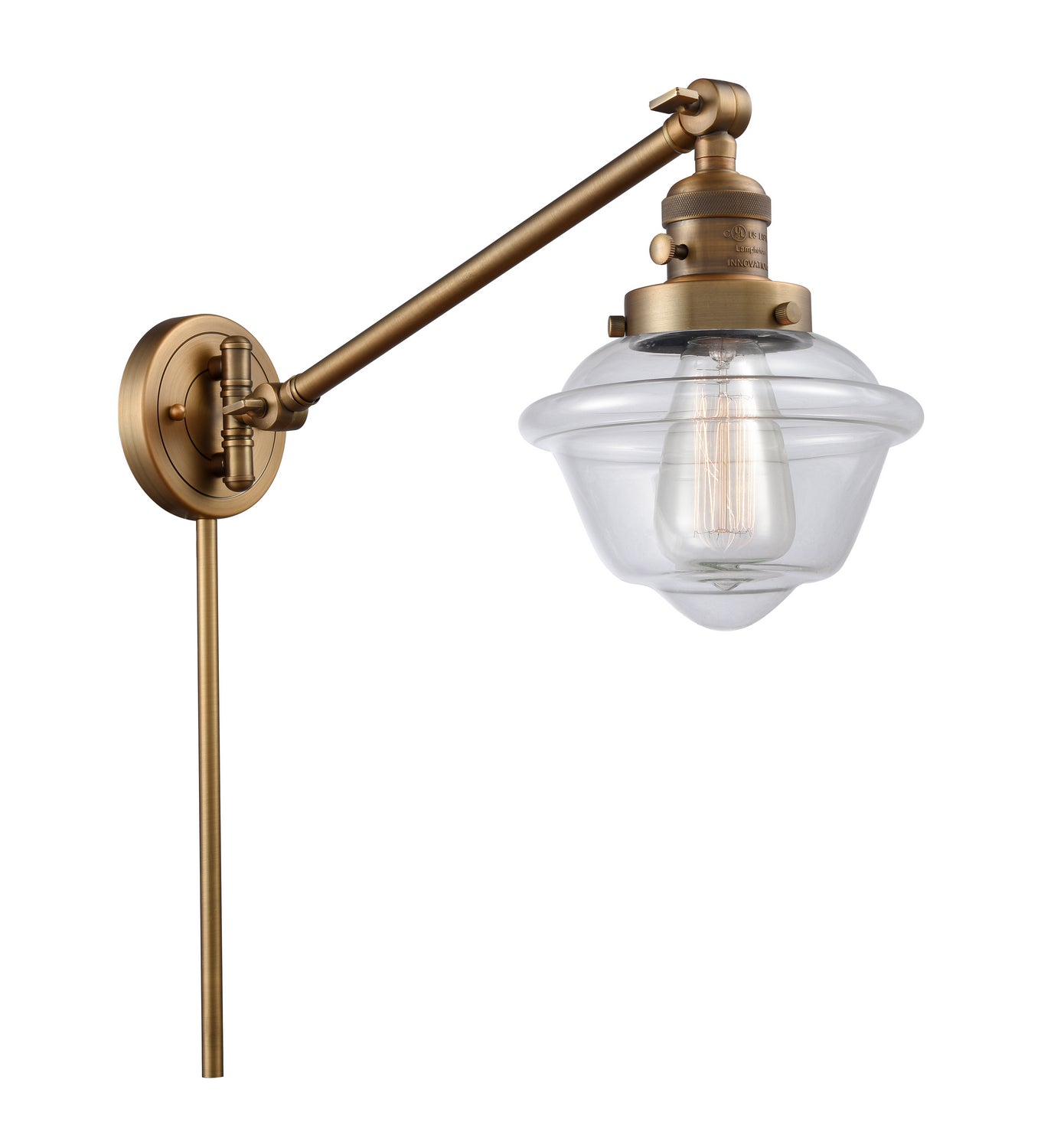 Innovations - 237-BB-G532 - One Light Swing Arm - Franklin Restoration - Brushed Brass
