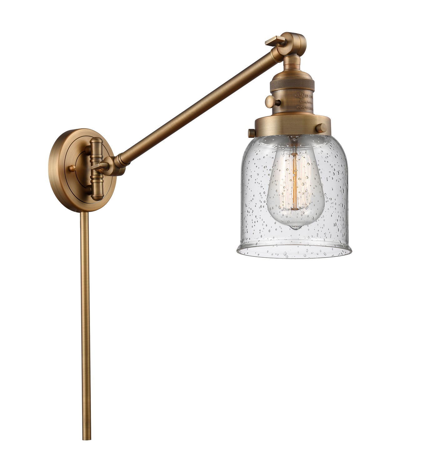 Innovations - 237-BB-G54 - One Light Swing Arm - Franklin Restoration - Brushed Brass