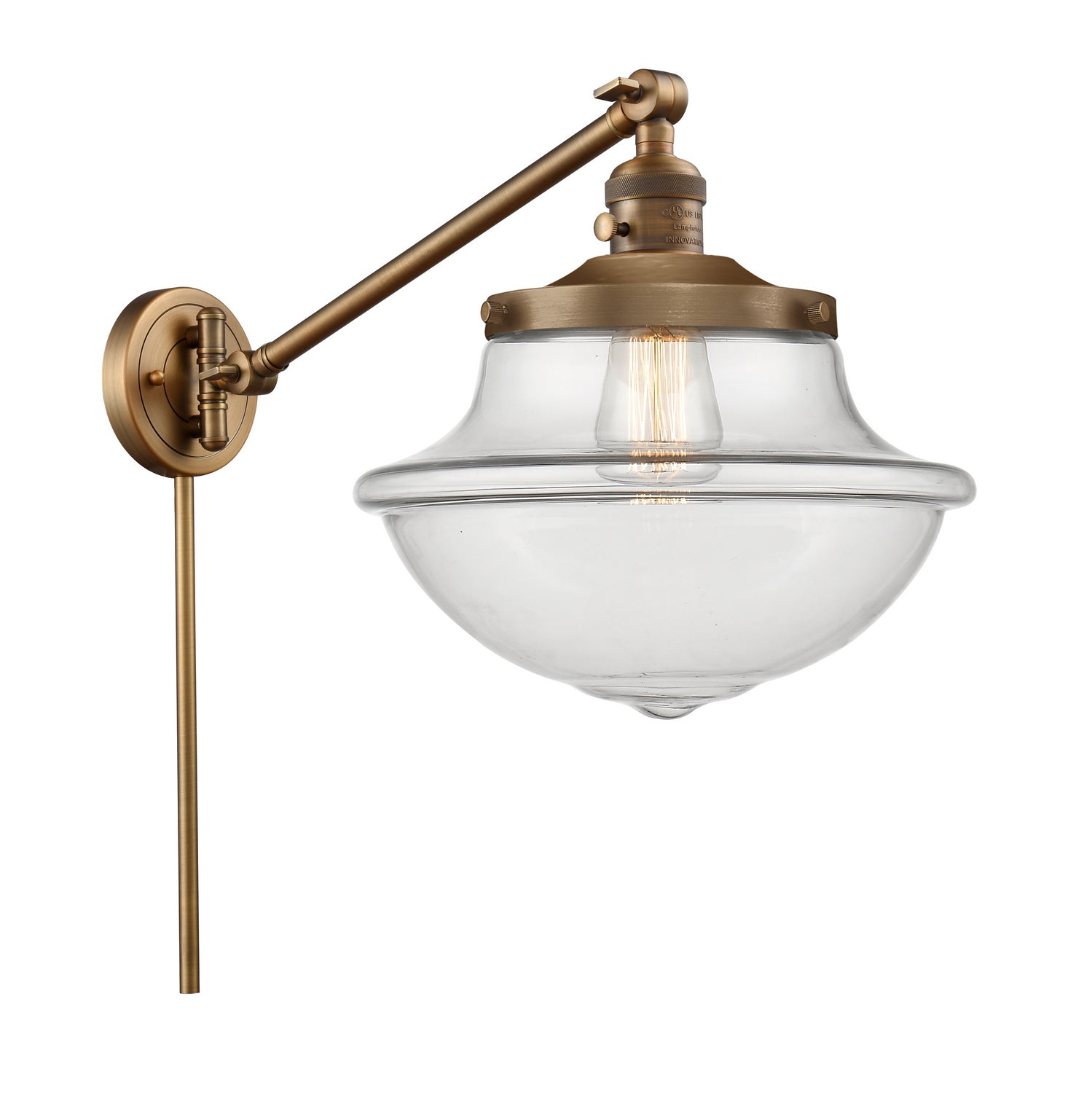 Innovations - 237-BB-G542 - One Light Swing Arm - Franklin Restoration - Brushed Brass