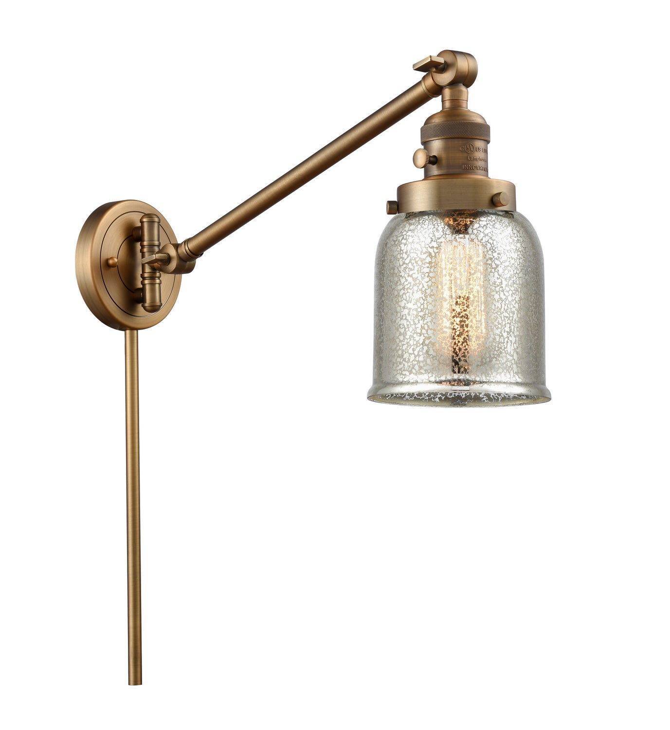 Innovations - 237-BB-G58 - One Light Swing Arm - Franklin Restoration - Brushed Brass