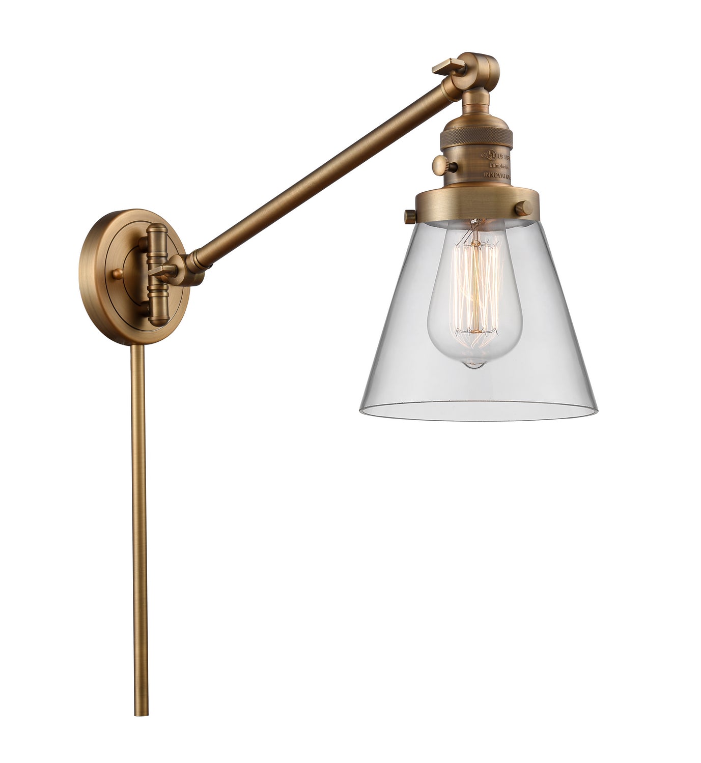 Innovations - 237-BB-G62 - One Light Swing Arm - Franklin Restoration - Brushed Brass