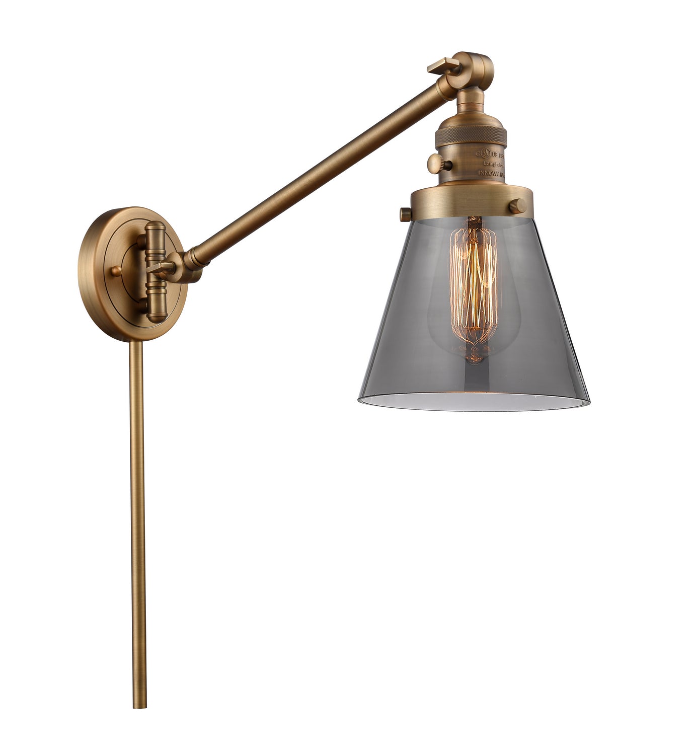 Innovations - 237-BB-G63 - One Light Swing Arm - Franklin Restoration - Brushed Brass